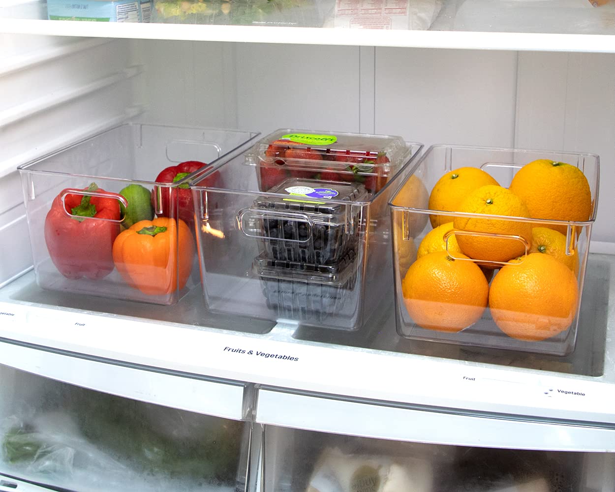3 Pack Large Clear Storage Bins with Handles (3 Count)