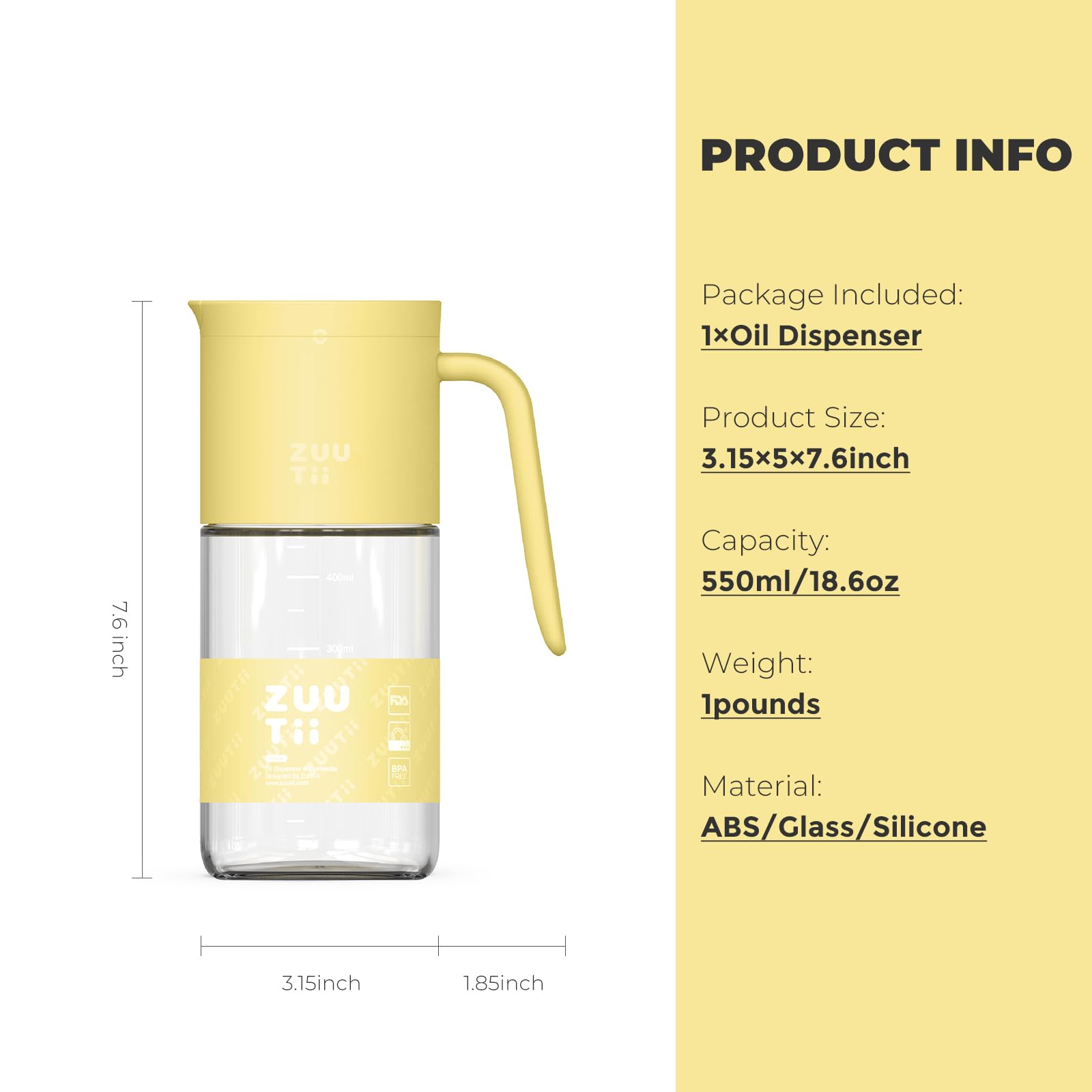 Olive Oil Dispenser Bottle 18.6oz