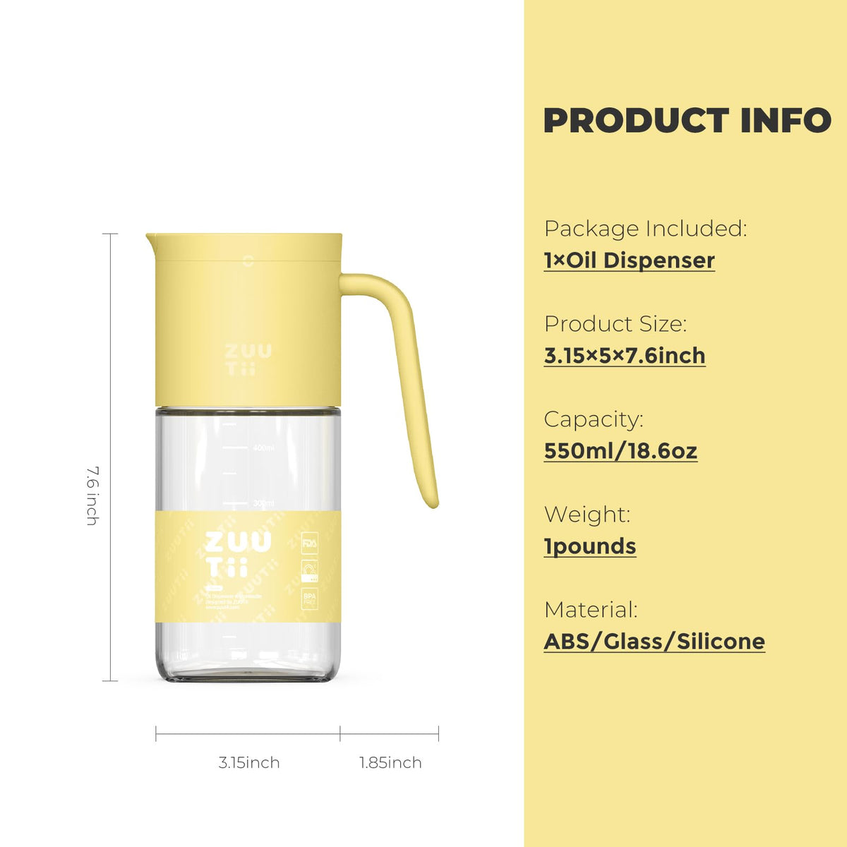 Olive Oil Dispenser Bottle 18.6oz