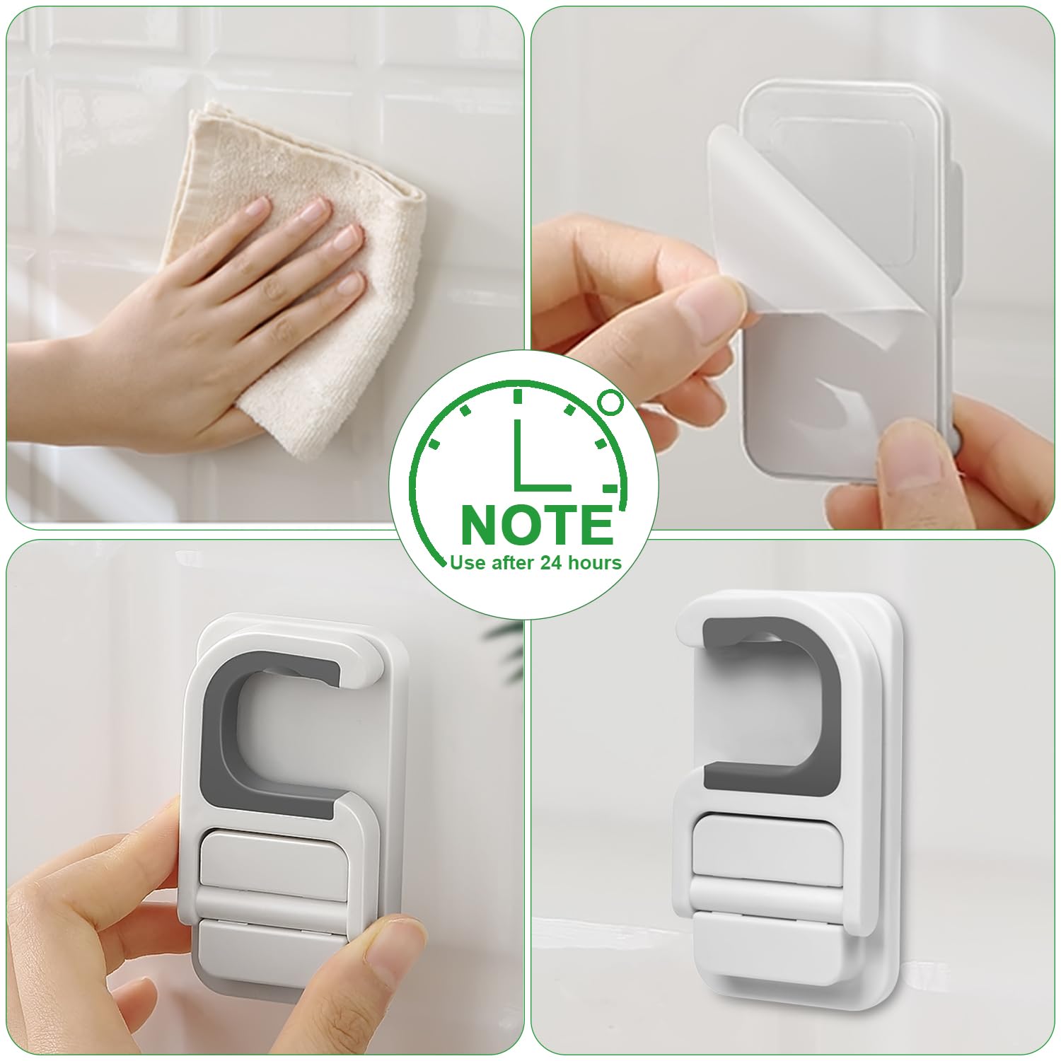 6 pack Broom Holder Wall Mount Mop Holder Broom and Mop Gripper Self Adhesive Peel and Stick Anti (6 Count)