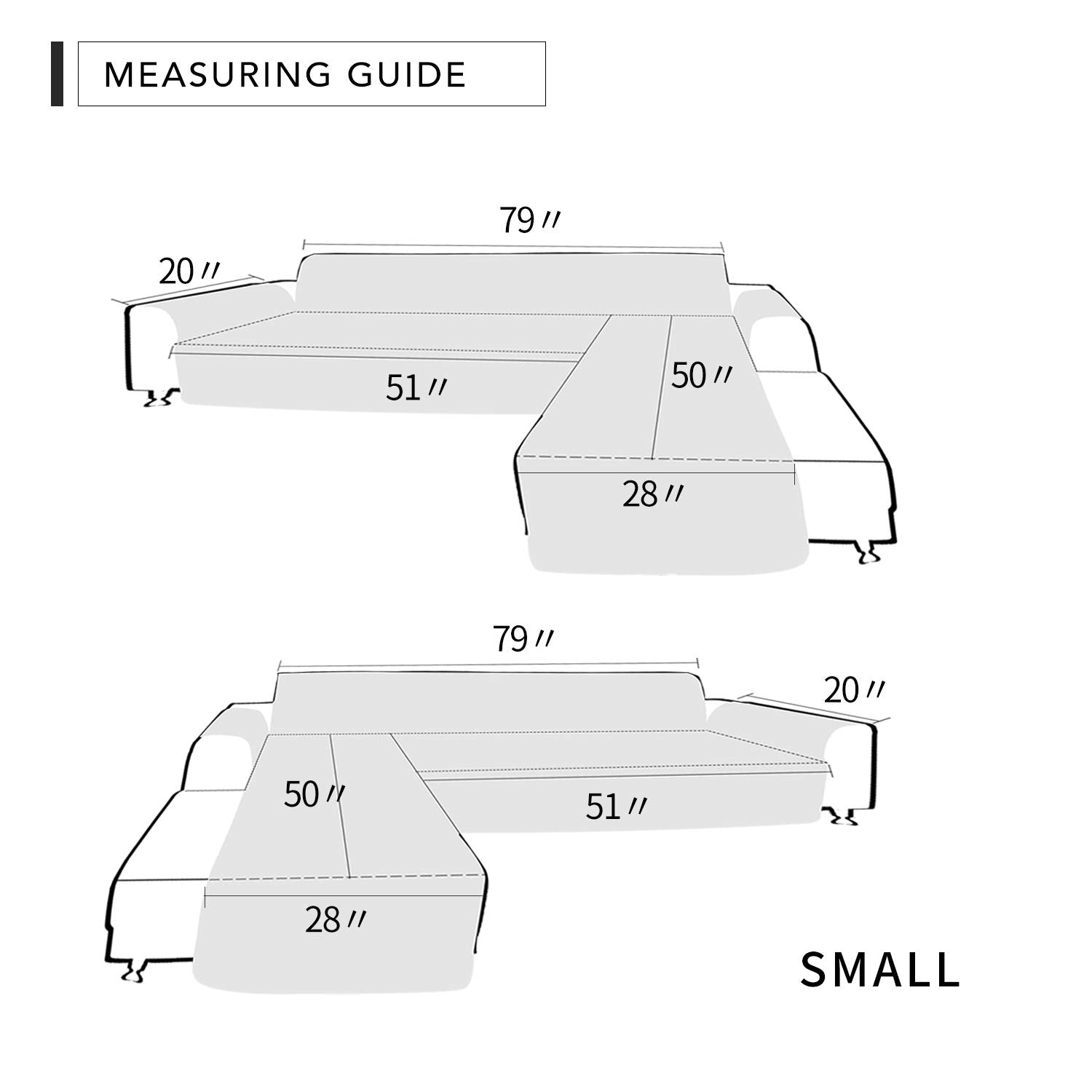 Reversible L Shape Sectional Couch Cover