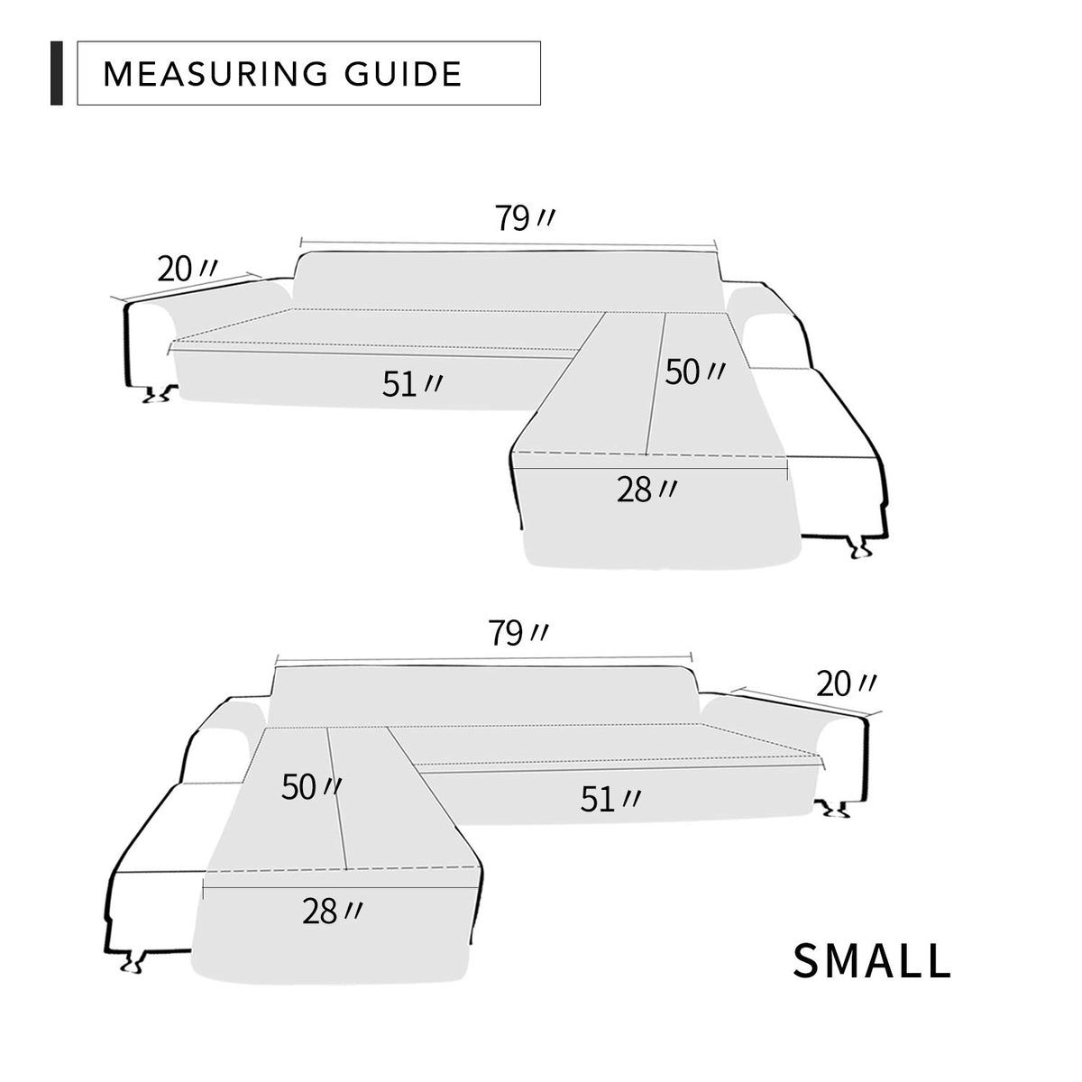 Reversible L Shape Sectional Couch Cover