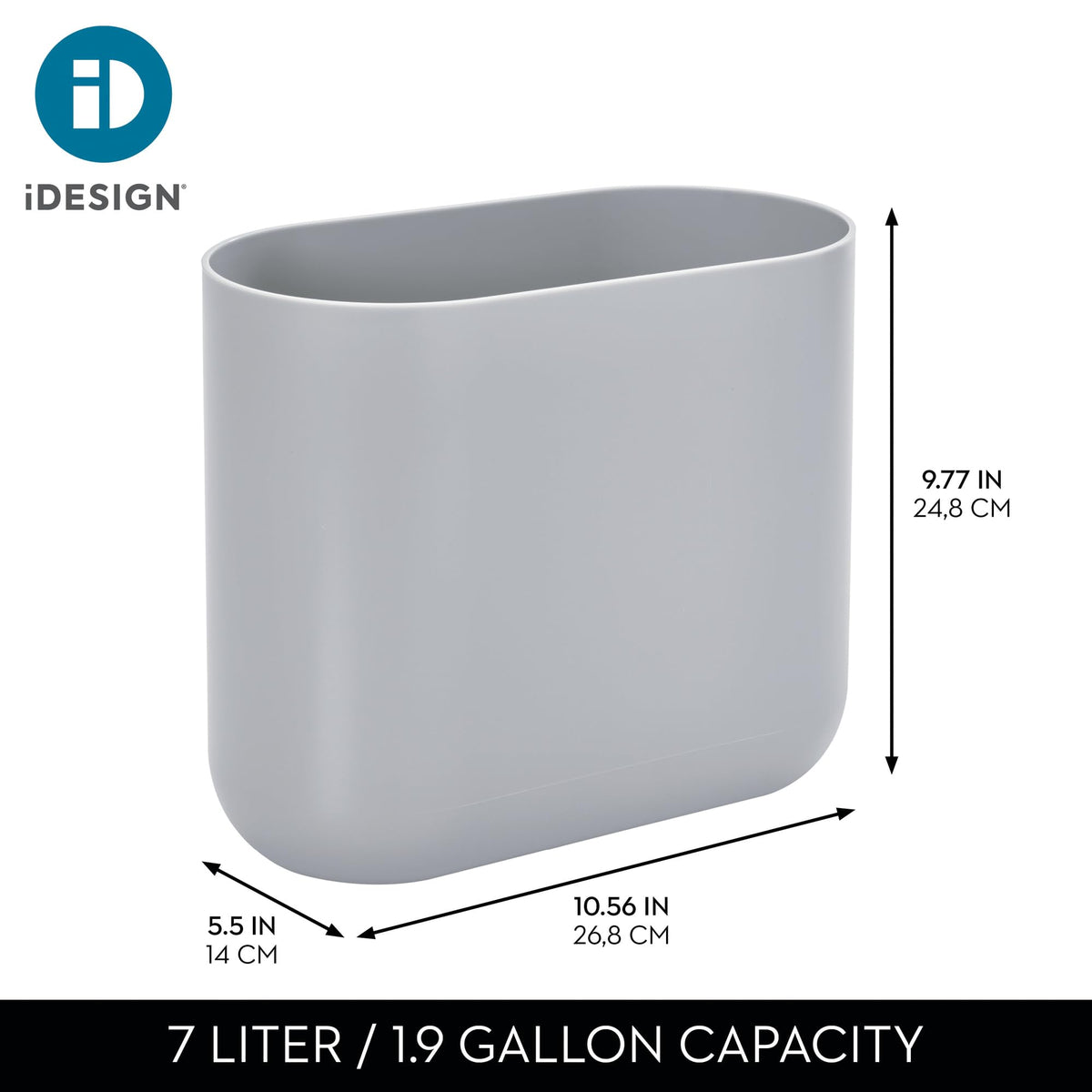 Small Slim Plastic Bathroom Trash Can