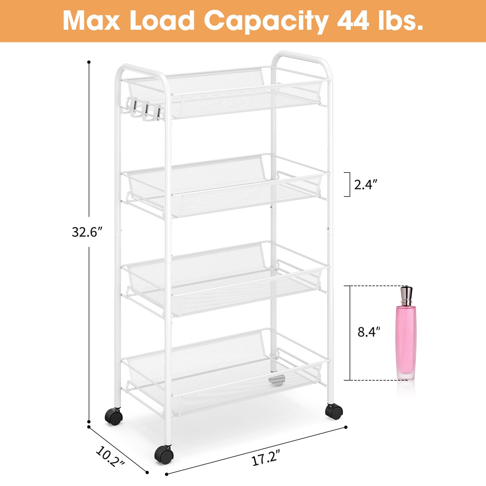 4 Tier Rolling Cart (4 Count)