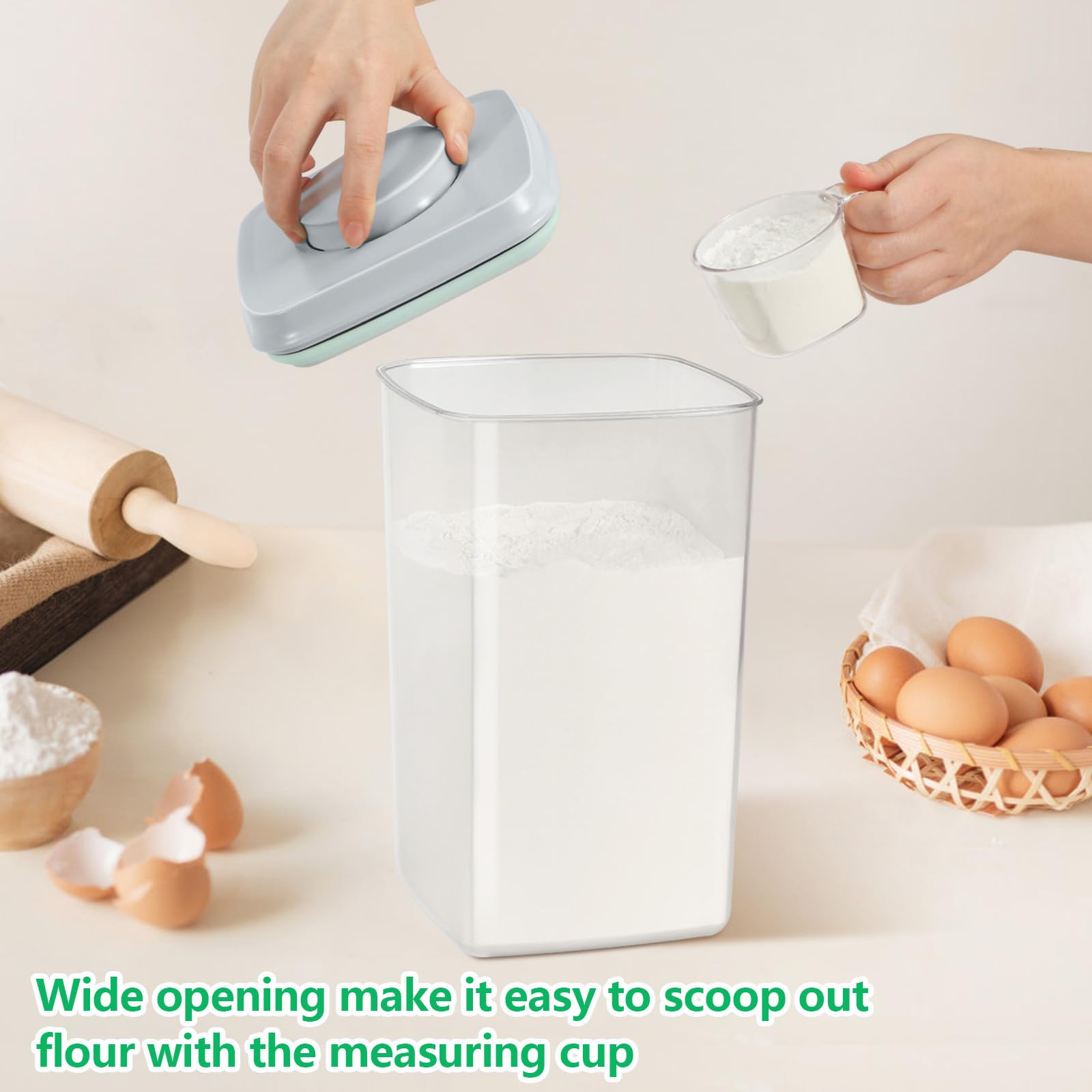 4.2 Qt Airtight Flour Rice Storage Container with Pop