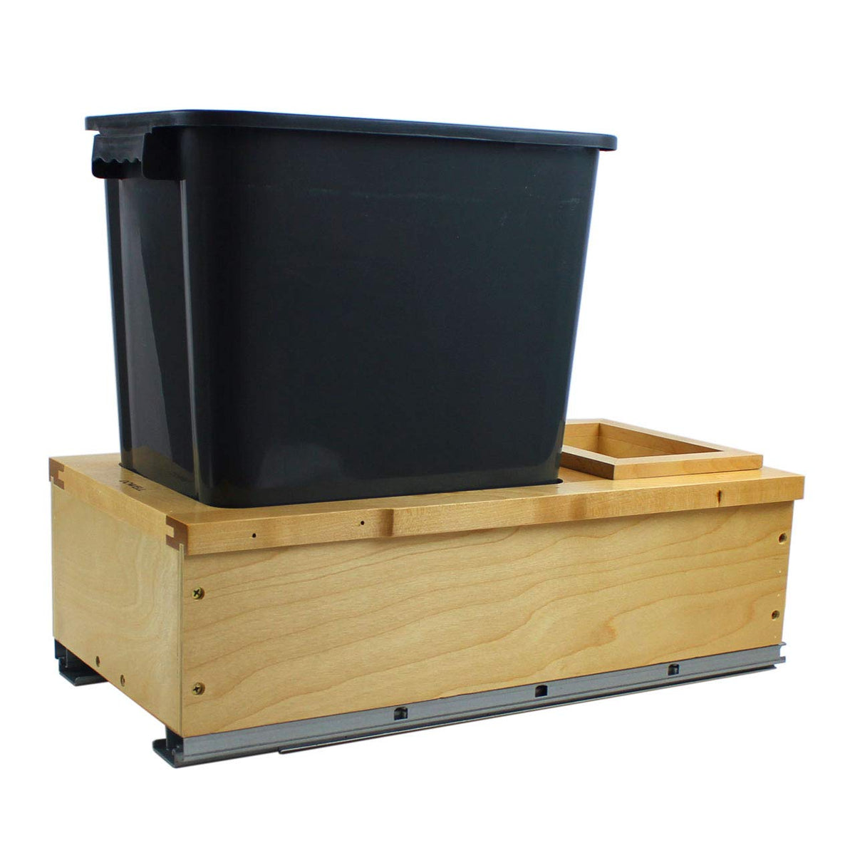 Dowell B15 Wood Base Wastebasket Pullout with 20Qt Plastic Bin