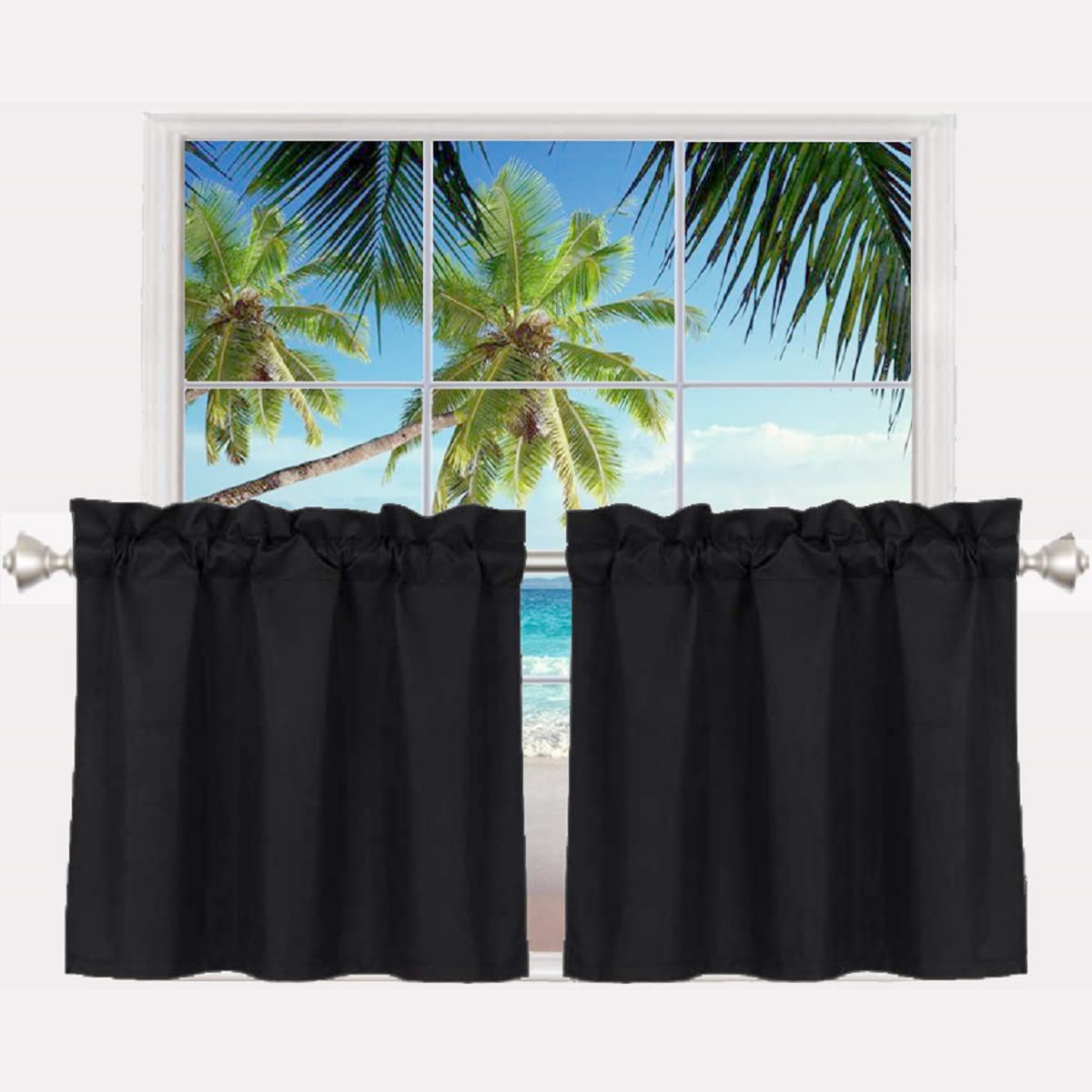 24 Inch Long Tier Curtains for Small Window Treatment