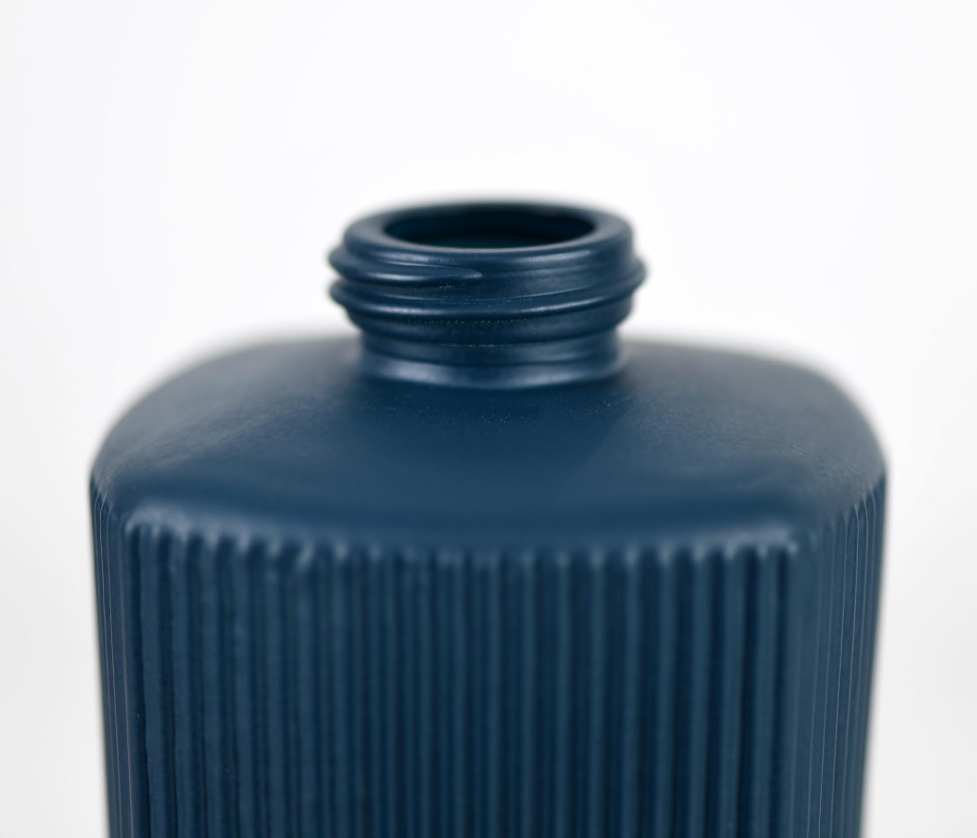 12 oz Glass Soap Dispenser with Vertical Stripe with Black Plastic Rustproof Pump