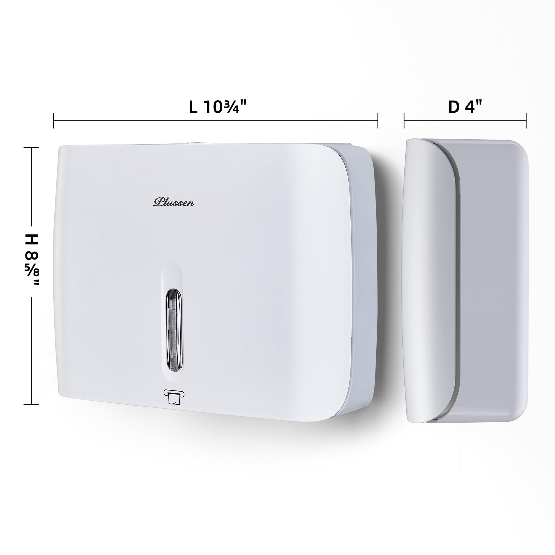 Paper Towel Dispenser Wall Mount Commercial Pack of 3 White Holder Fits Multifold Hand Towels for Kitchen Bathroom (3 Count)