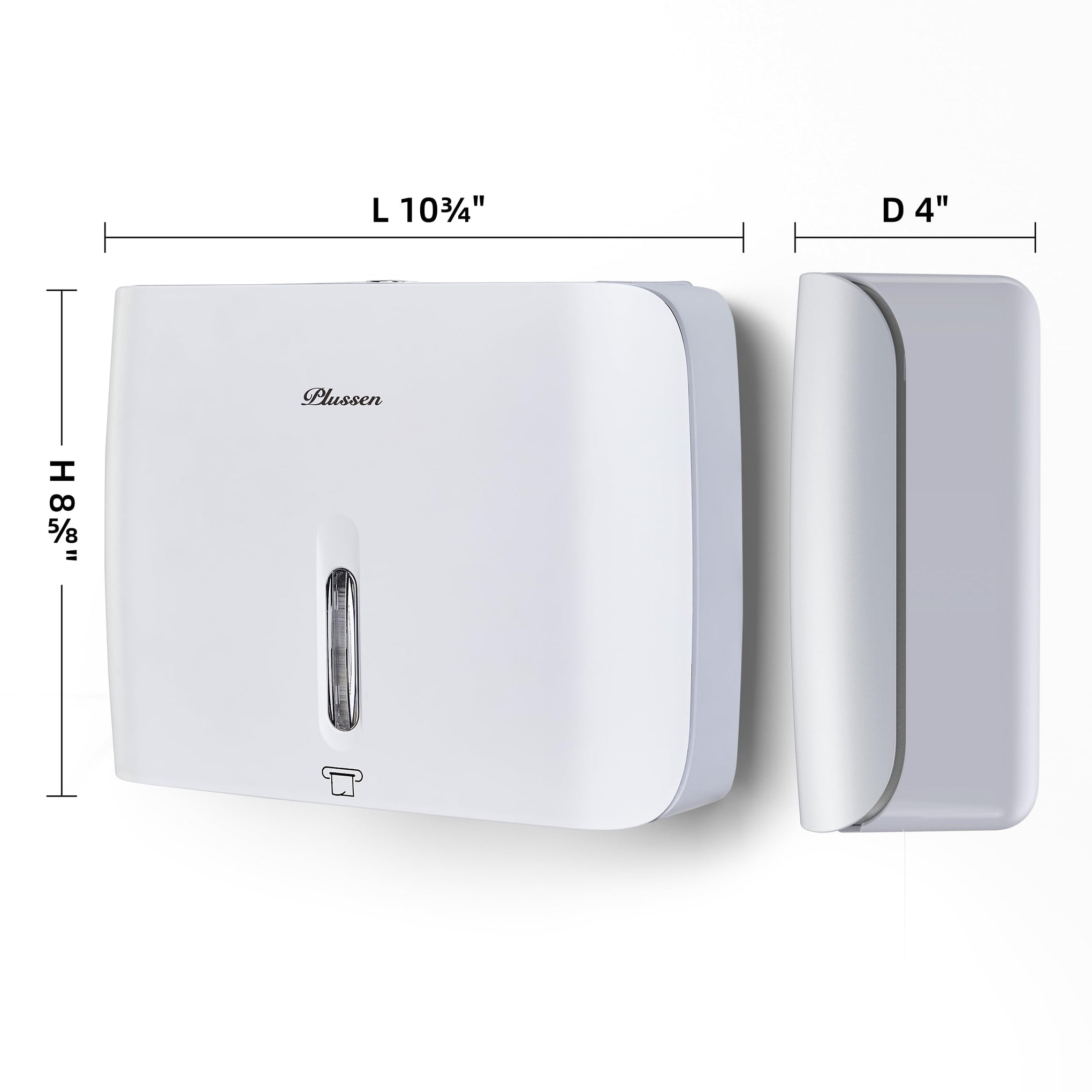Paper Towel Dispenser Wall Mount Commercial Pack of 3 White Holder Fits Multifold Hand Towels for Kitchen Bathroom (3 Count)