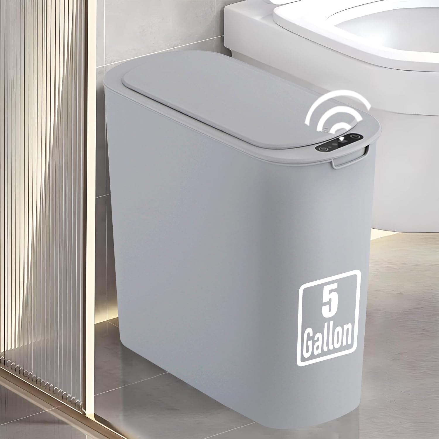 5 Gallon Automatic Bathroom Trash Can with Lid