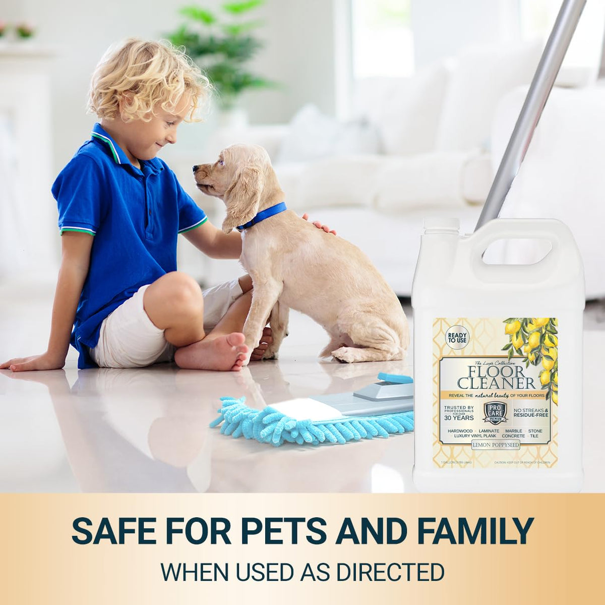 Floor Cleaner Ready to Use Lemon Poppyseed (128 Fl Oz)