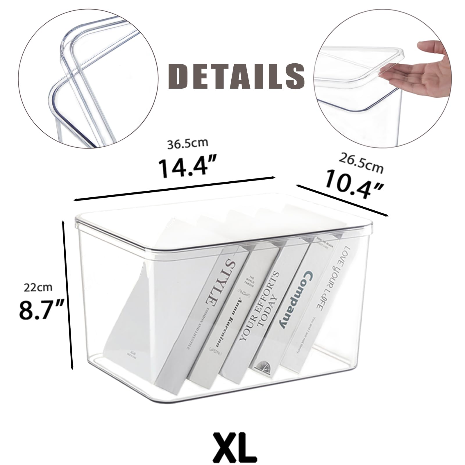 Clear plastic storage bins with LIDS (4 Count)