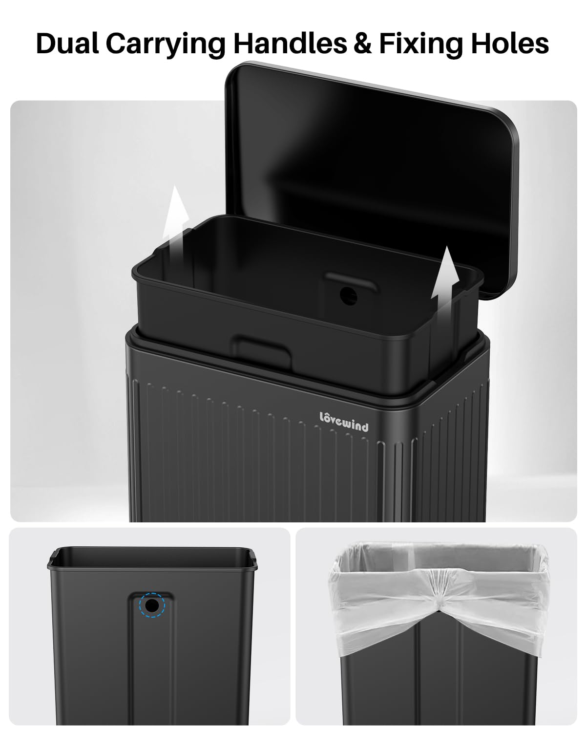 60 Liter 16 Gallon Stainless Steel Trash Can with Soft