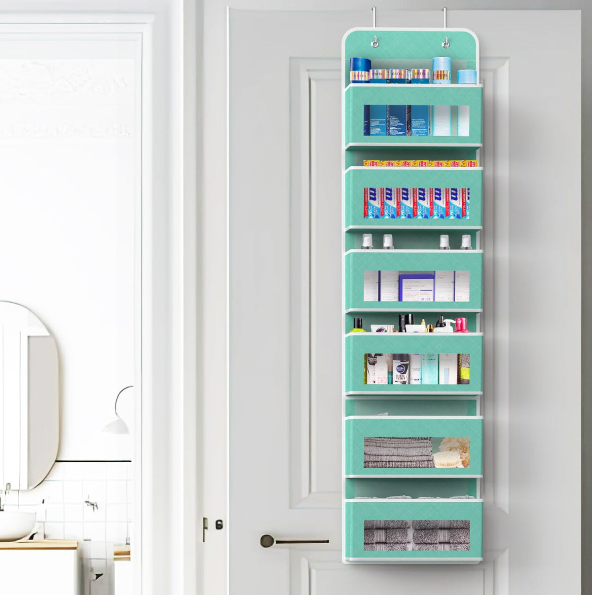 6 Clear Pocket Over Door Hanging Organizer