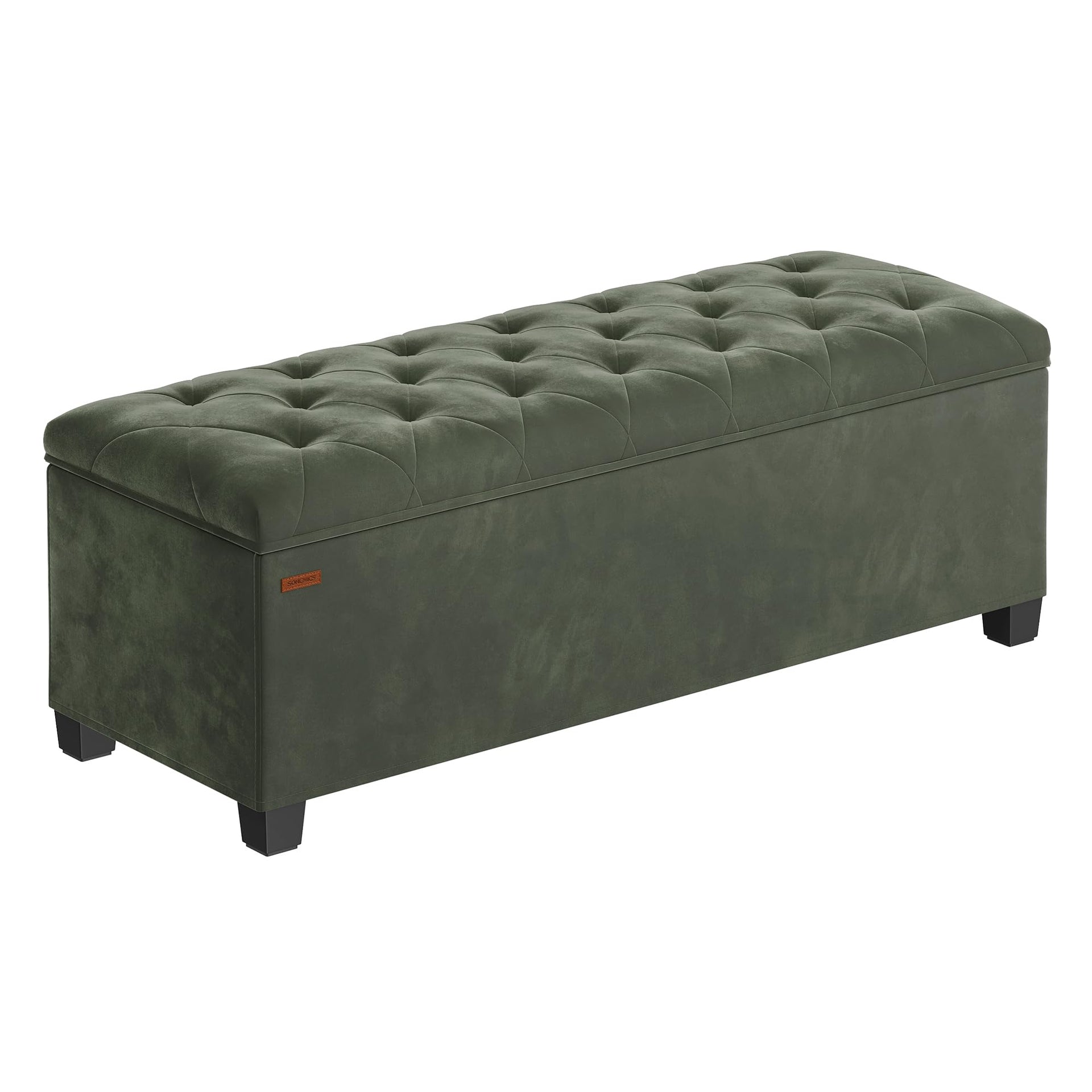 Velvet Storage Ottoman Bench
