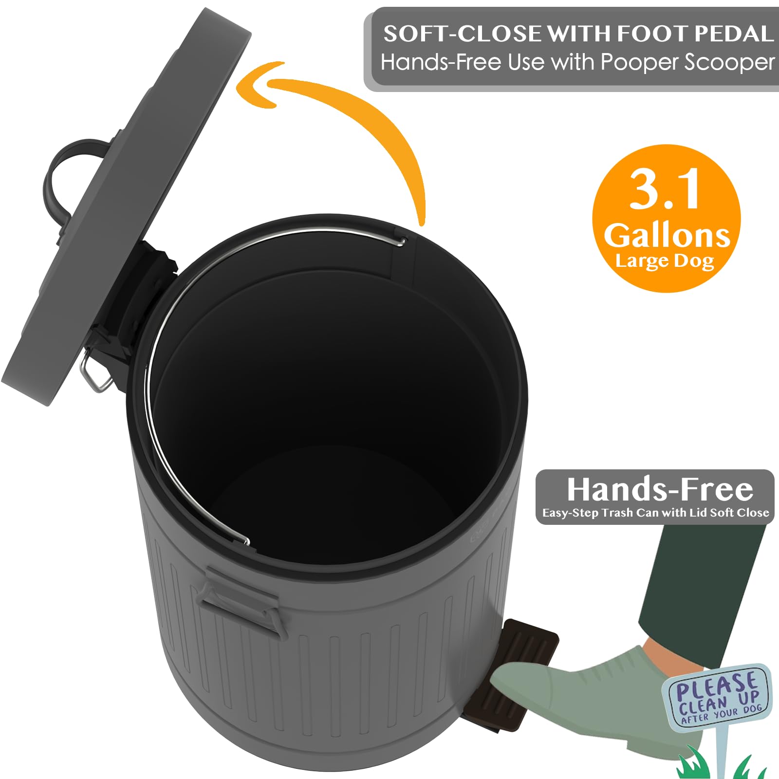 Dog Poop Trash Can Outside Odor Control