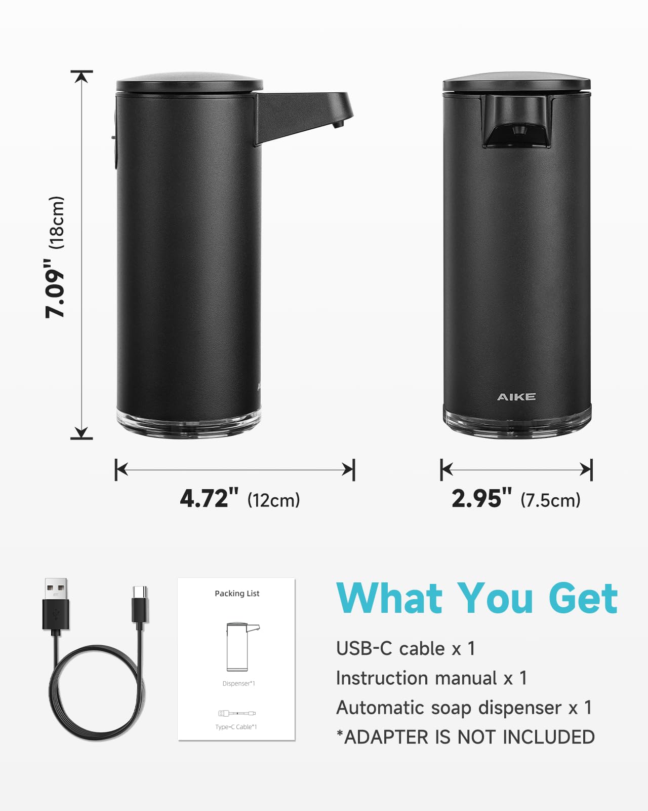 SensePro Automatic Soap Dispenser 12.8oz Spot Resist Matte Black