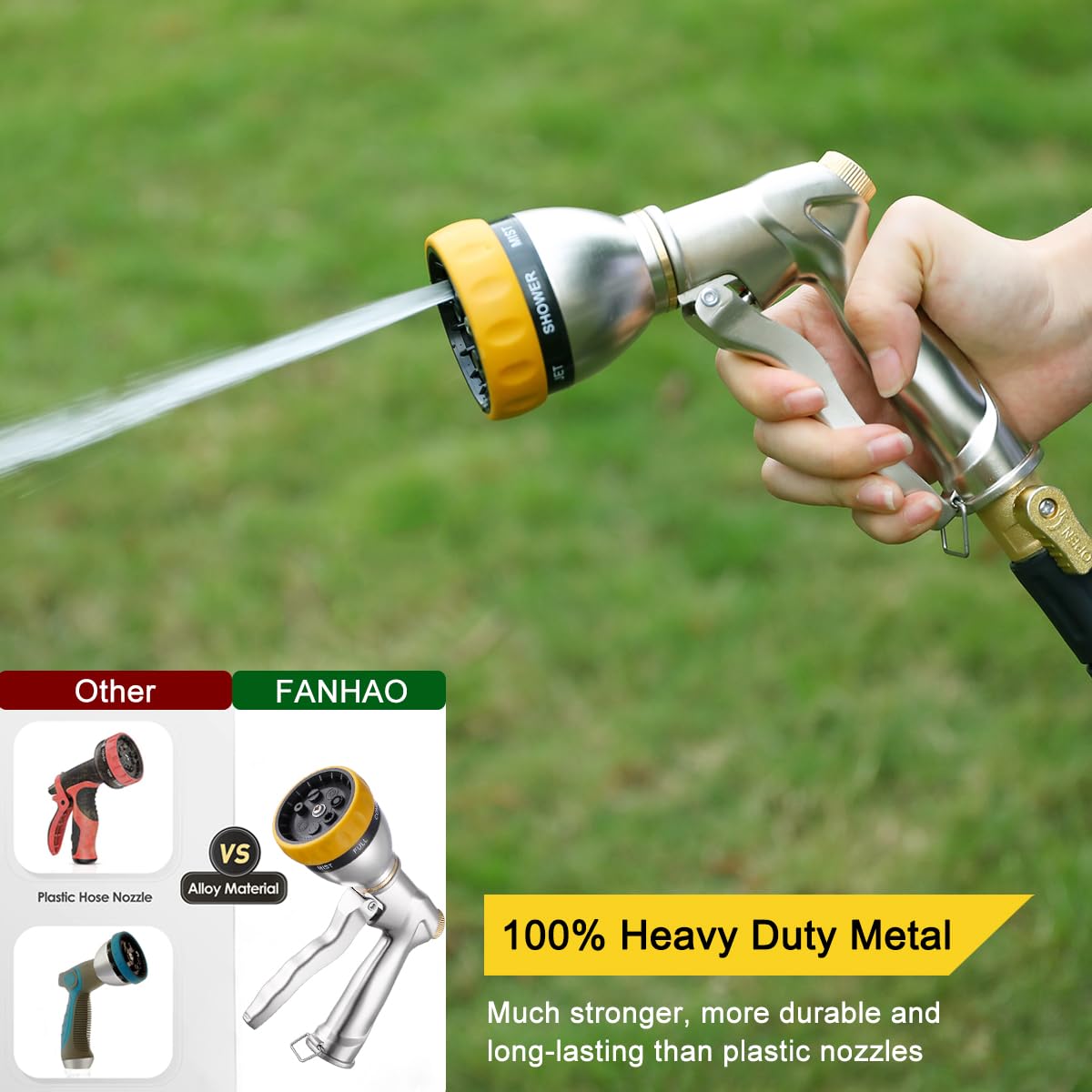Metal Garden Hose Nozzle Heavy Duty