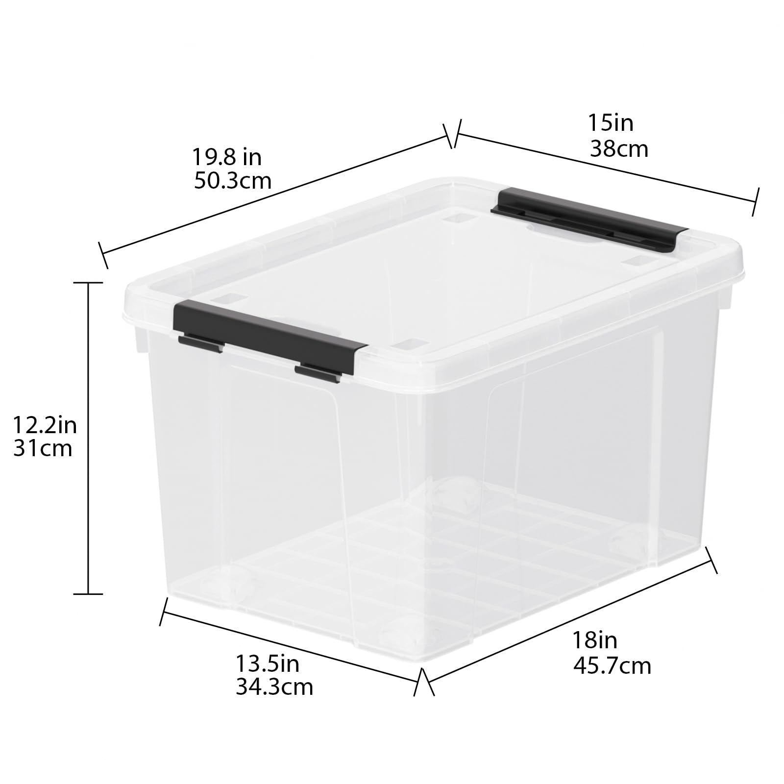 4 Pack 50 Qt Plastic Storage Bins with Lids (4 Count)