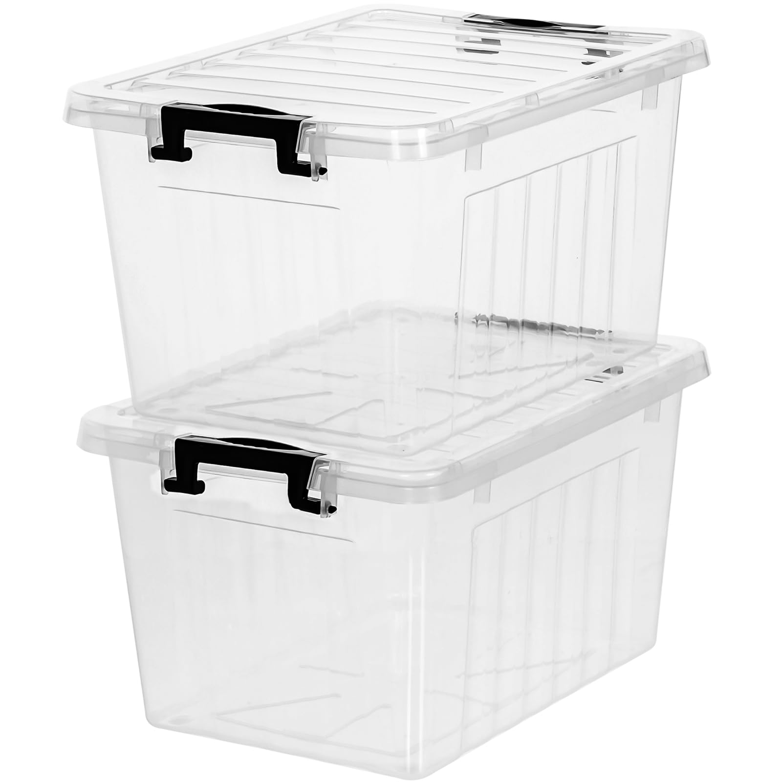 22 Quart Clear Plastic Storage Bins with Lids 2 (2 Count)
