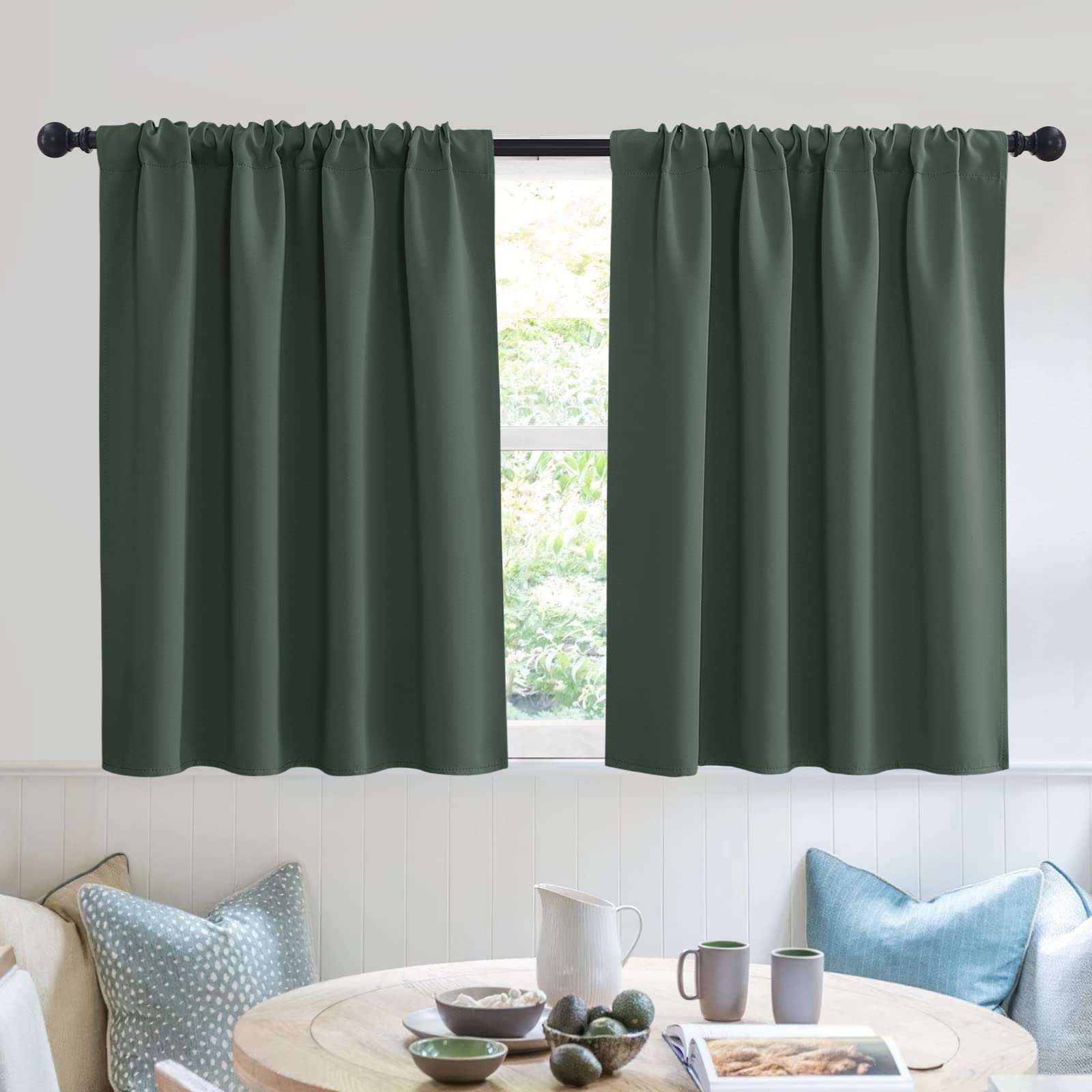 Short Blackout Privacy Curtains 30 inch Long for Bathroom Window