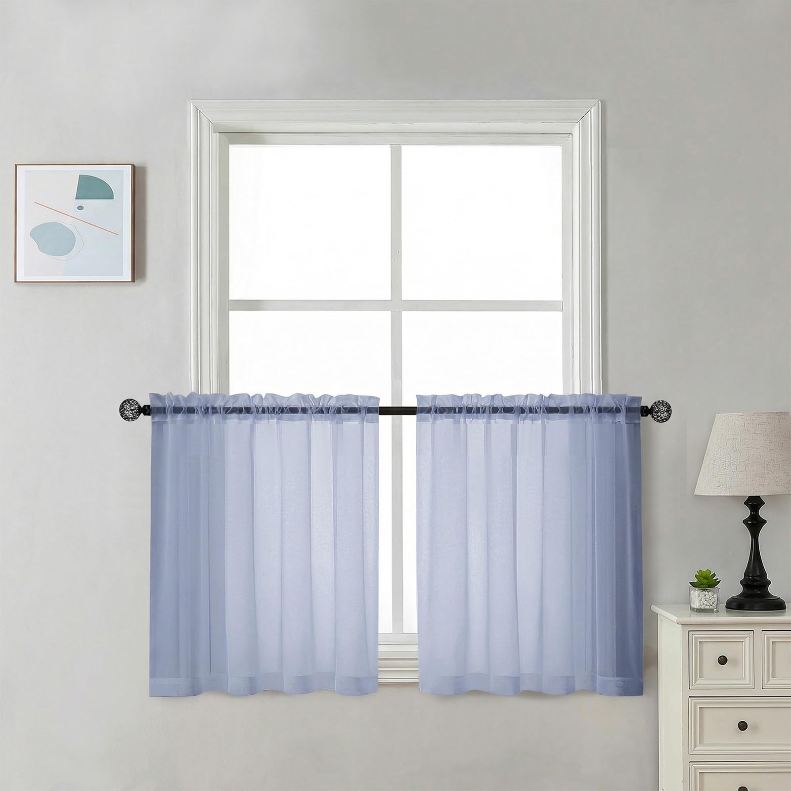Sheer Curtains 30 inch Length 2 Panels (2 Count)