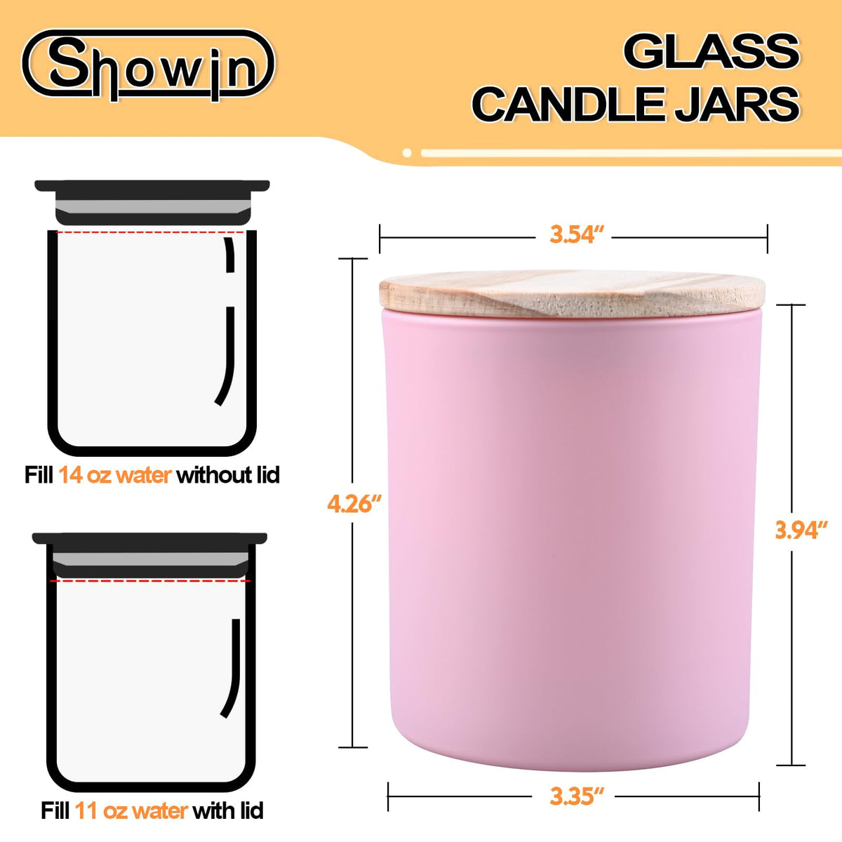 14 OZ Thick Candle Jars for Making Candles 12 Pcs (12 Count)