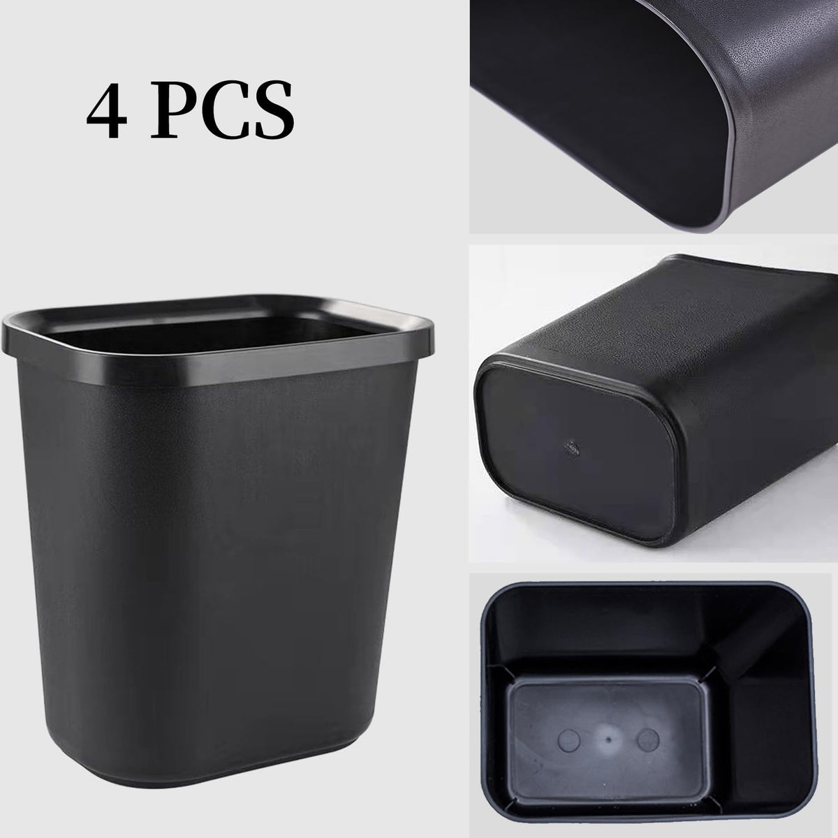 Black Small Trash Can 4Pack (4 Count)