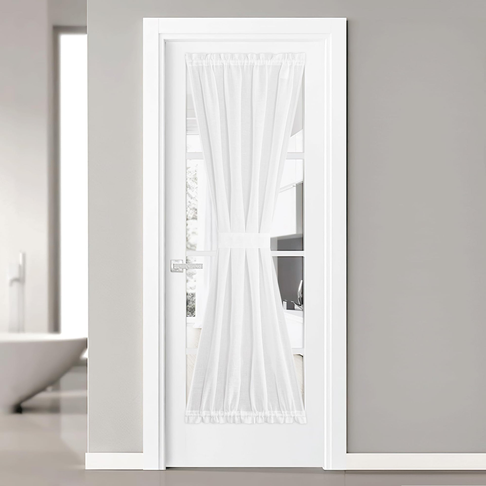 Door Curtain for Window Light Filtering Privacy French Door Shade