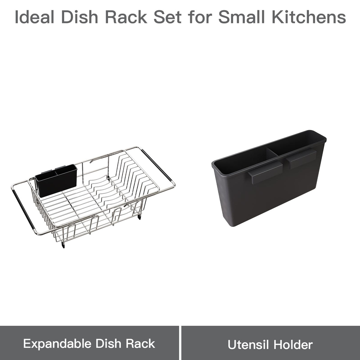 Dish Drying Rack Over The Sink with Adjustable Utensil Holder