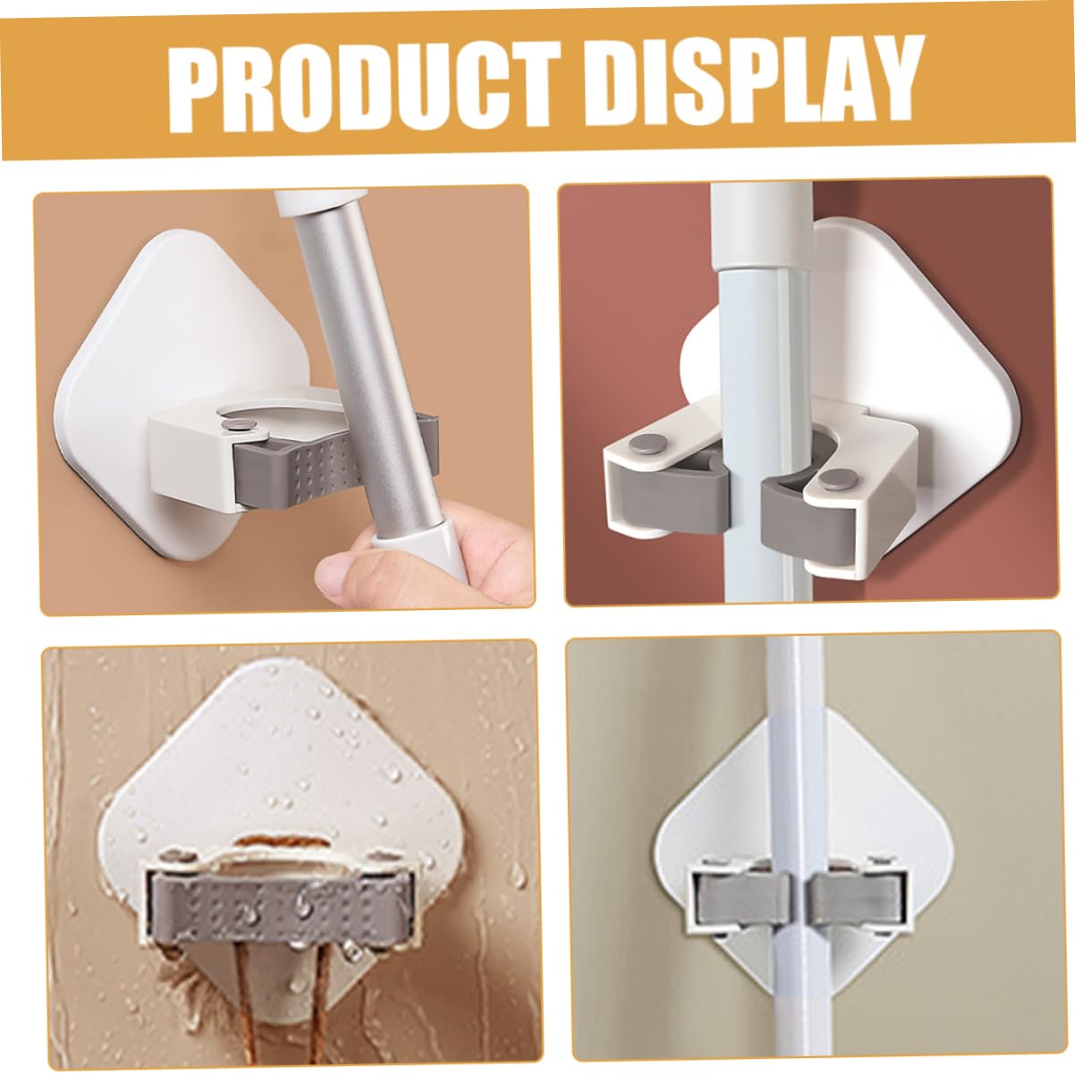 Space Saving Broom Organizer Wall Mount Mop and Broom Holder Self
