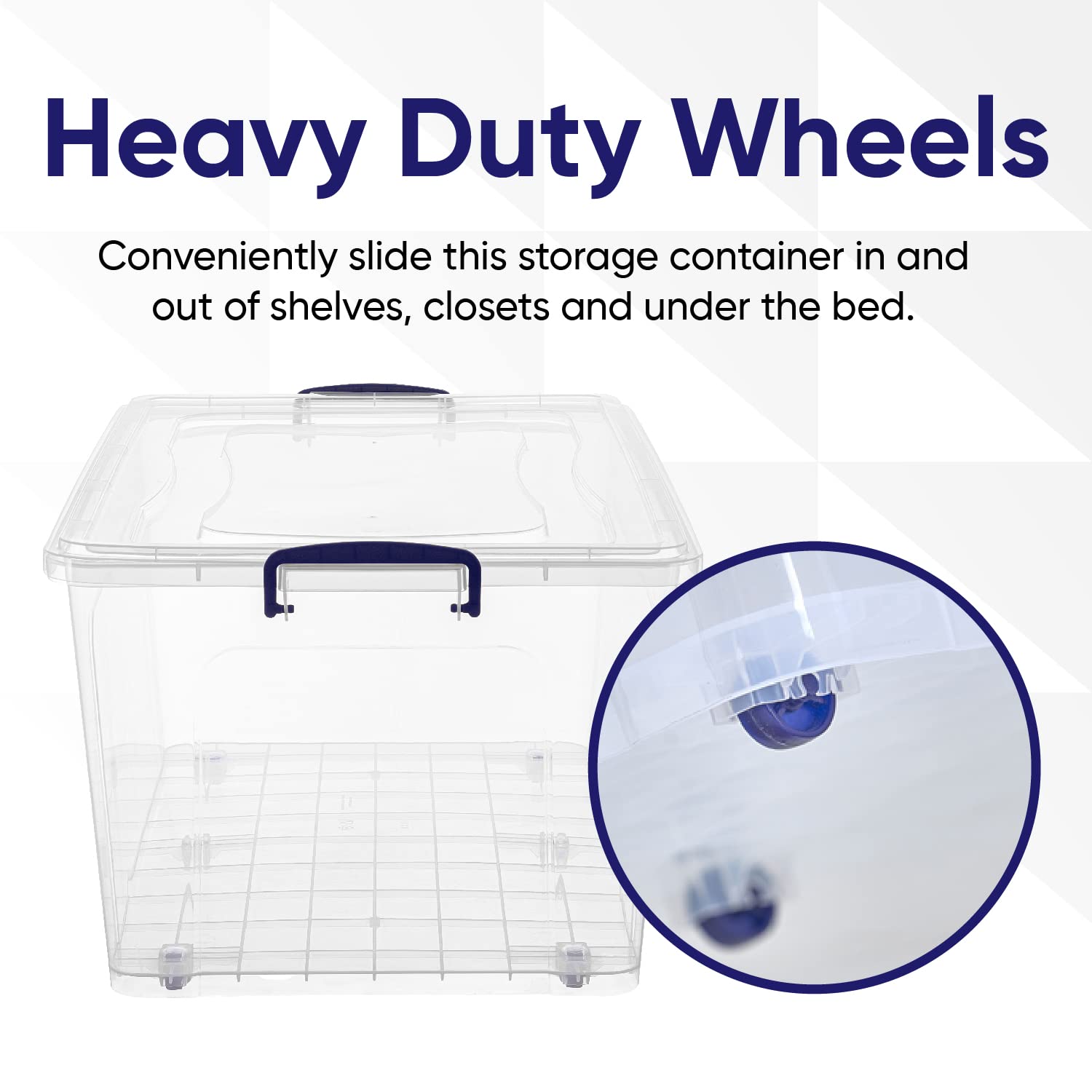 Clear Storage Boxes with Wheels (2 Count)