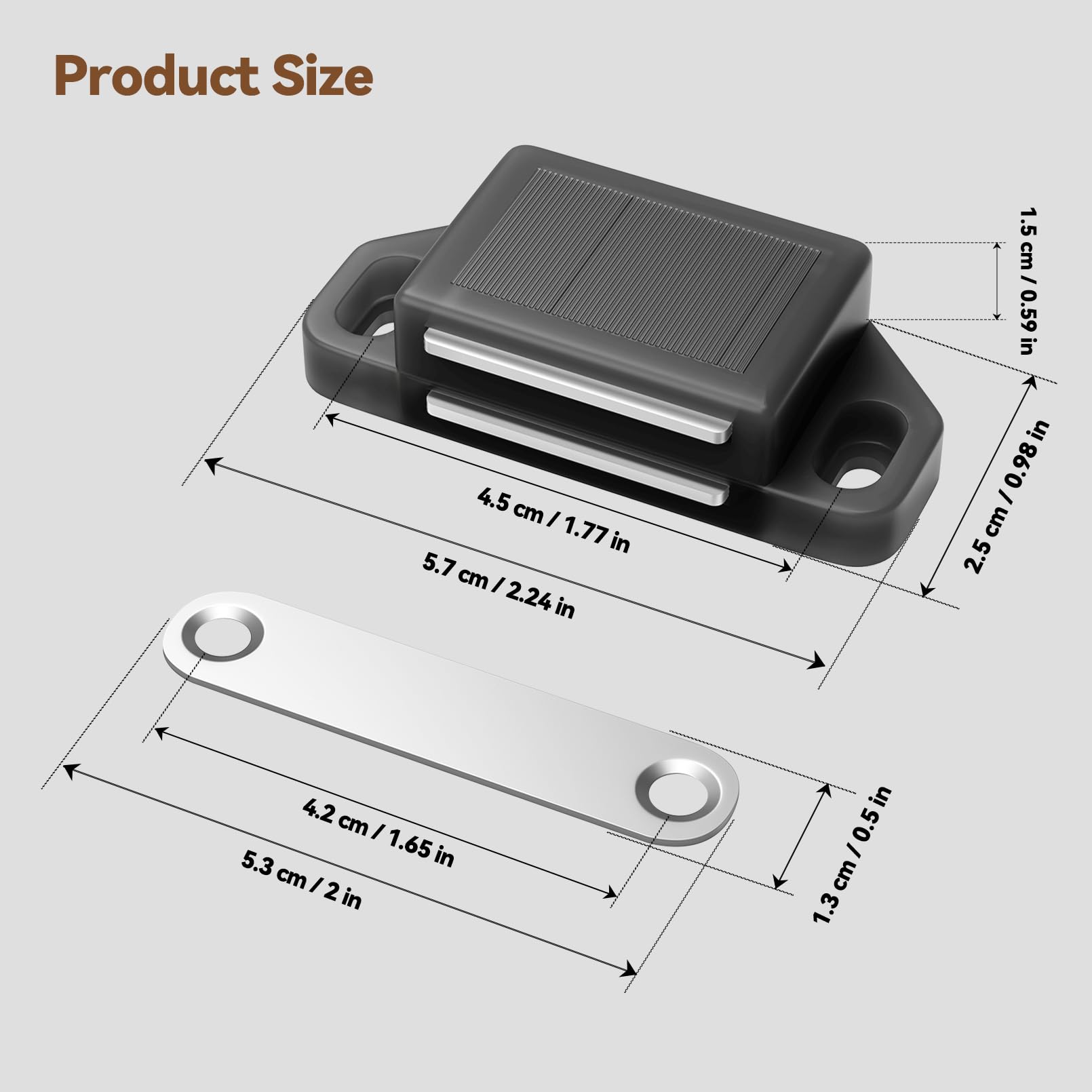 Cabinet Magnetic Catch Door Latch 25LB for Kitchen Drawer Magnets to Stay Closed Magnetic Catch Closet for Drawer（Black 12 Pack）