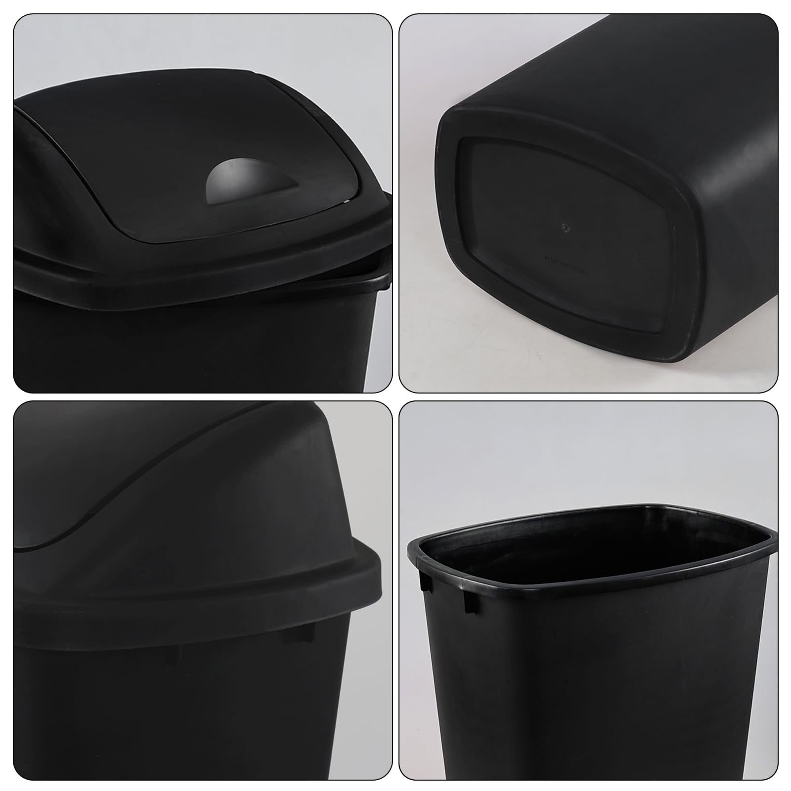 13 Gallon Trash Can with Swing Lid (4 Count)
