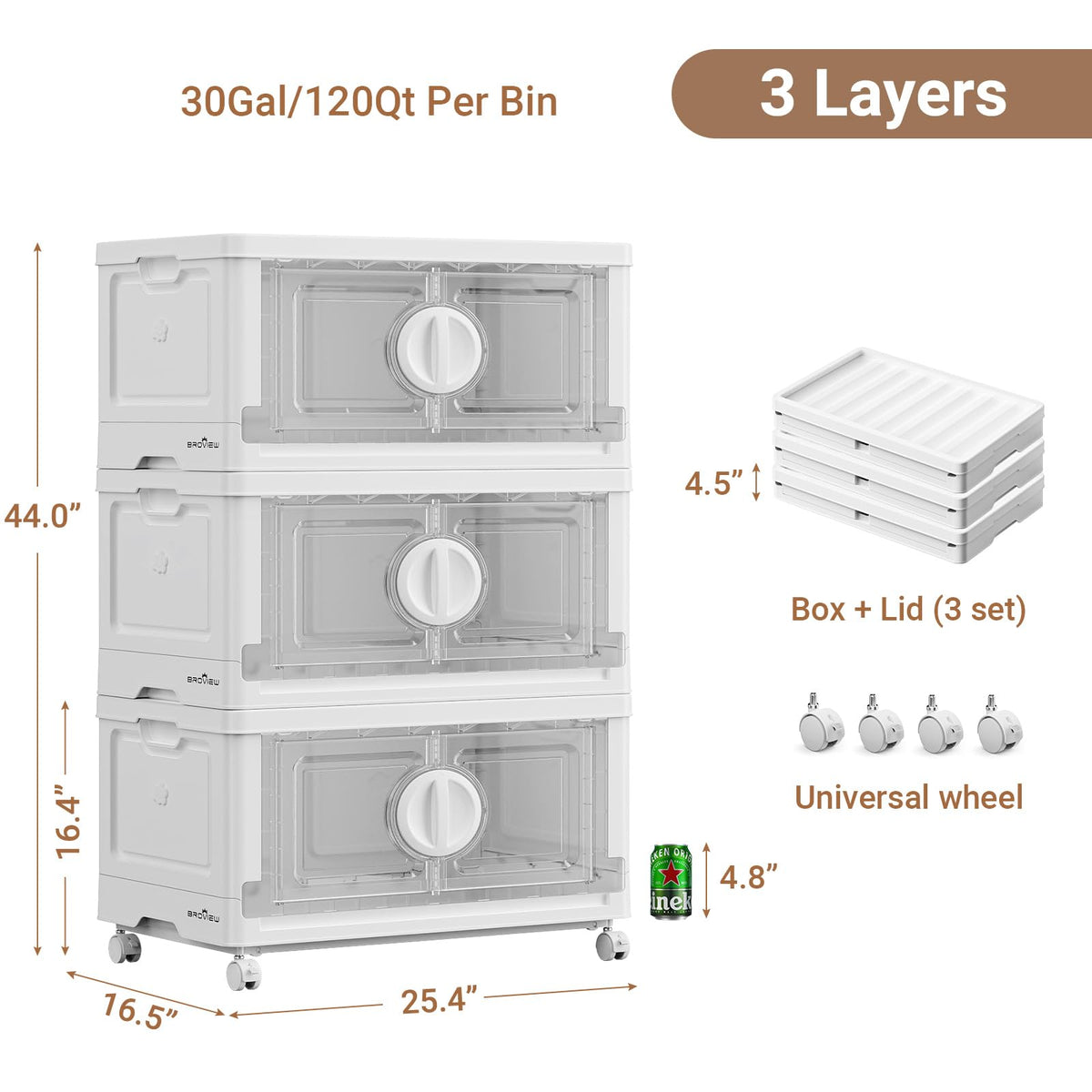 360Qt Lockable Stackable Storage Bins with Lids (3 Count)