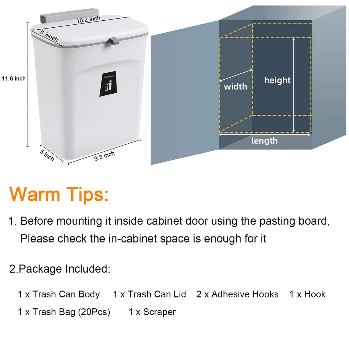 2.4 Gallon Kitchen Compost Bin for Counter Top or Under Sink