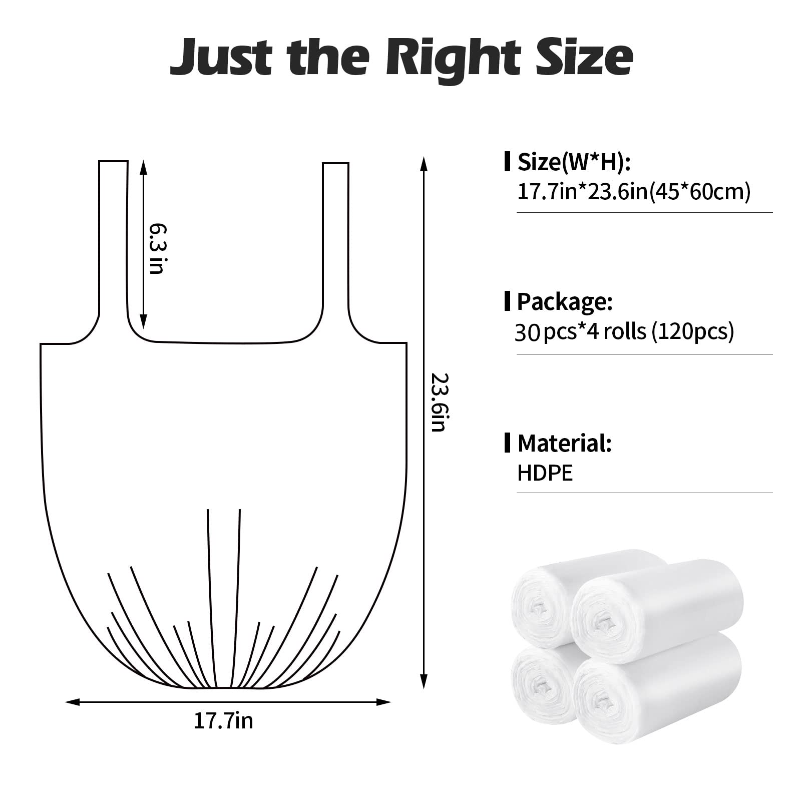 2 4 Gallon Portable Trash Bags (120 Count)