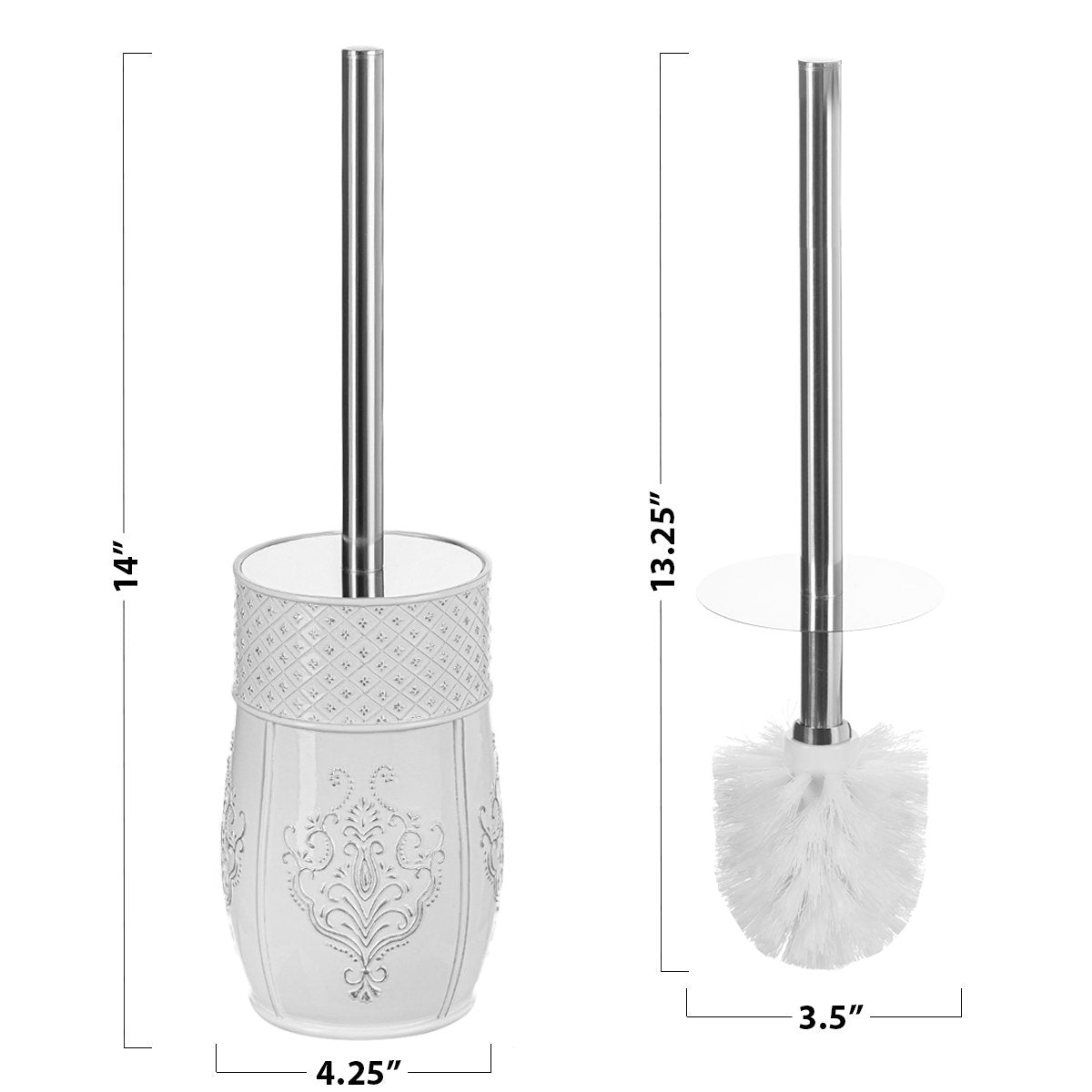 Vintage White Toilet Brush Set