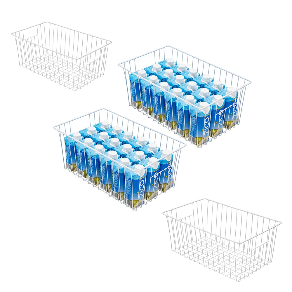 Large Wire Storage Baskets Freezer Organizer Baskets (4 Count)