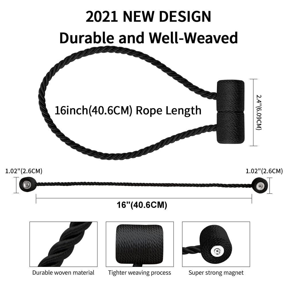 18 Inch Strong Magnetic Curtain Tiebacks (4 Count)