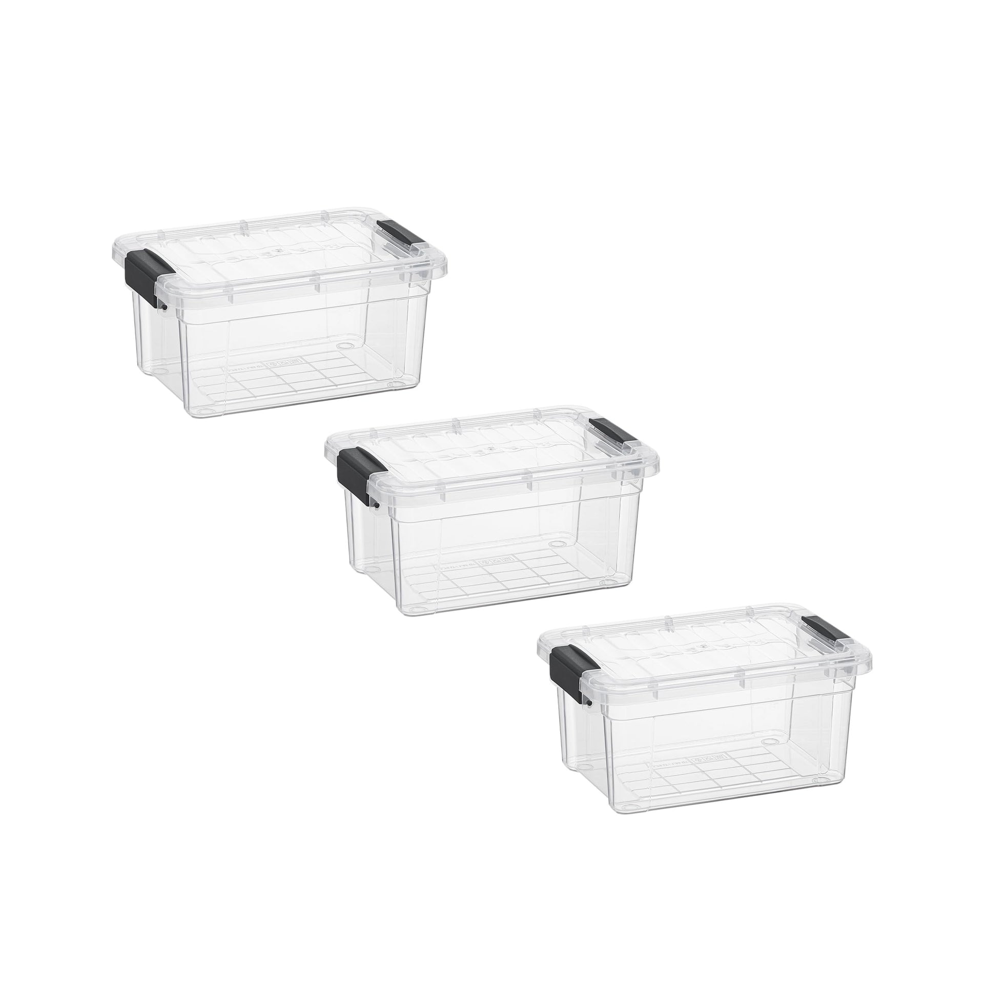 1.05 Quart Mini Clear Plastic Storage Container with Lid (3 Count)