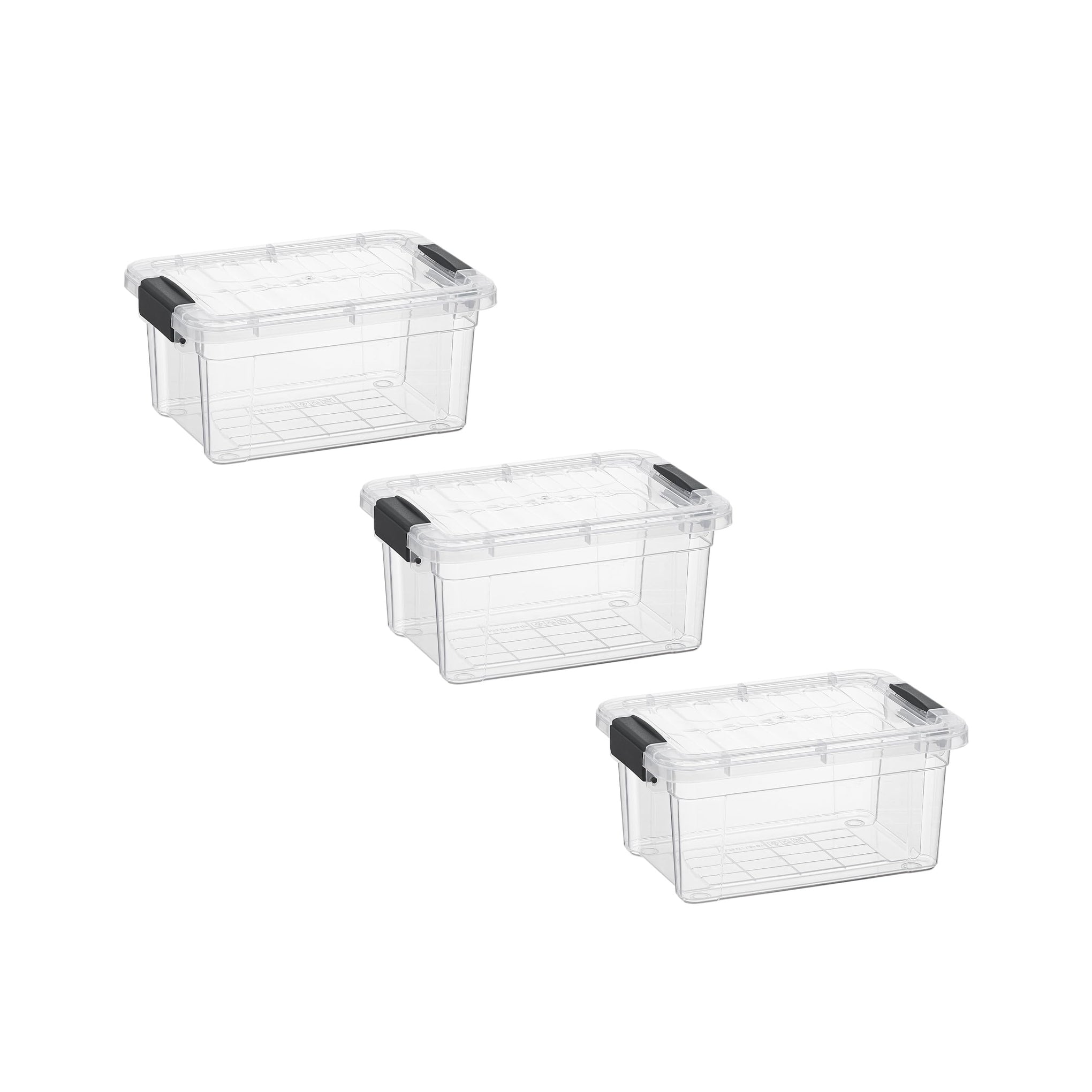 1.05 Quart Mini Clear Plastic Storage Container with Lid (3 Count)