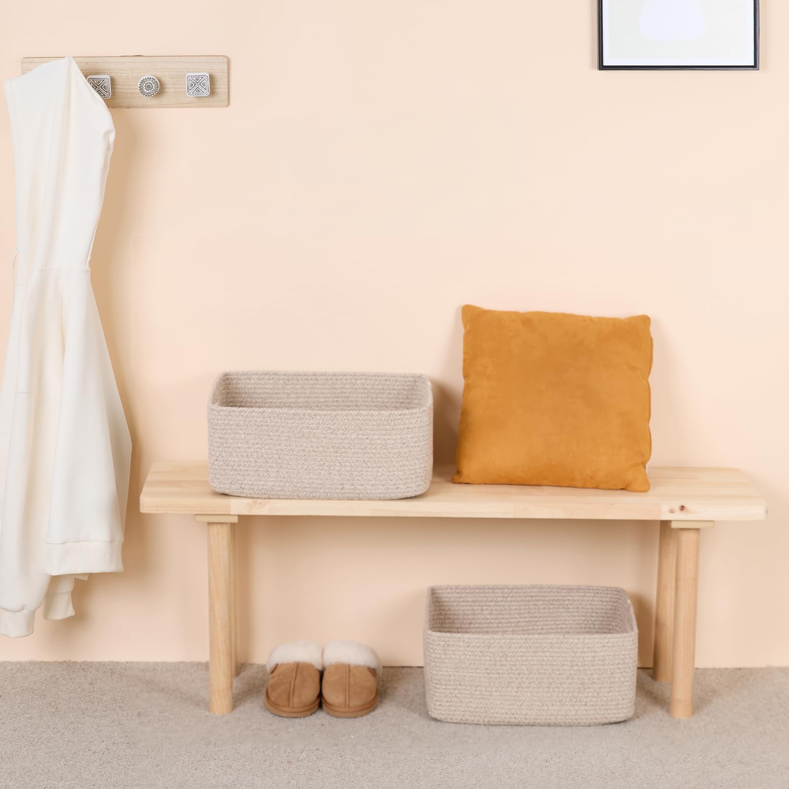 Large Storage Baskets for Shelves (2 Count)
