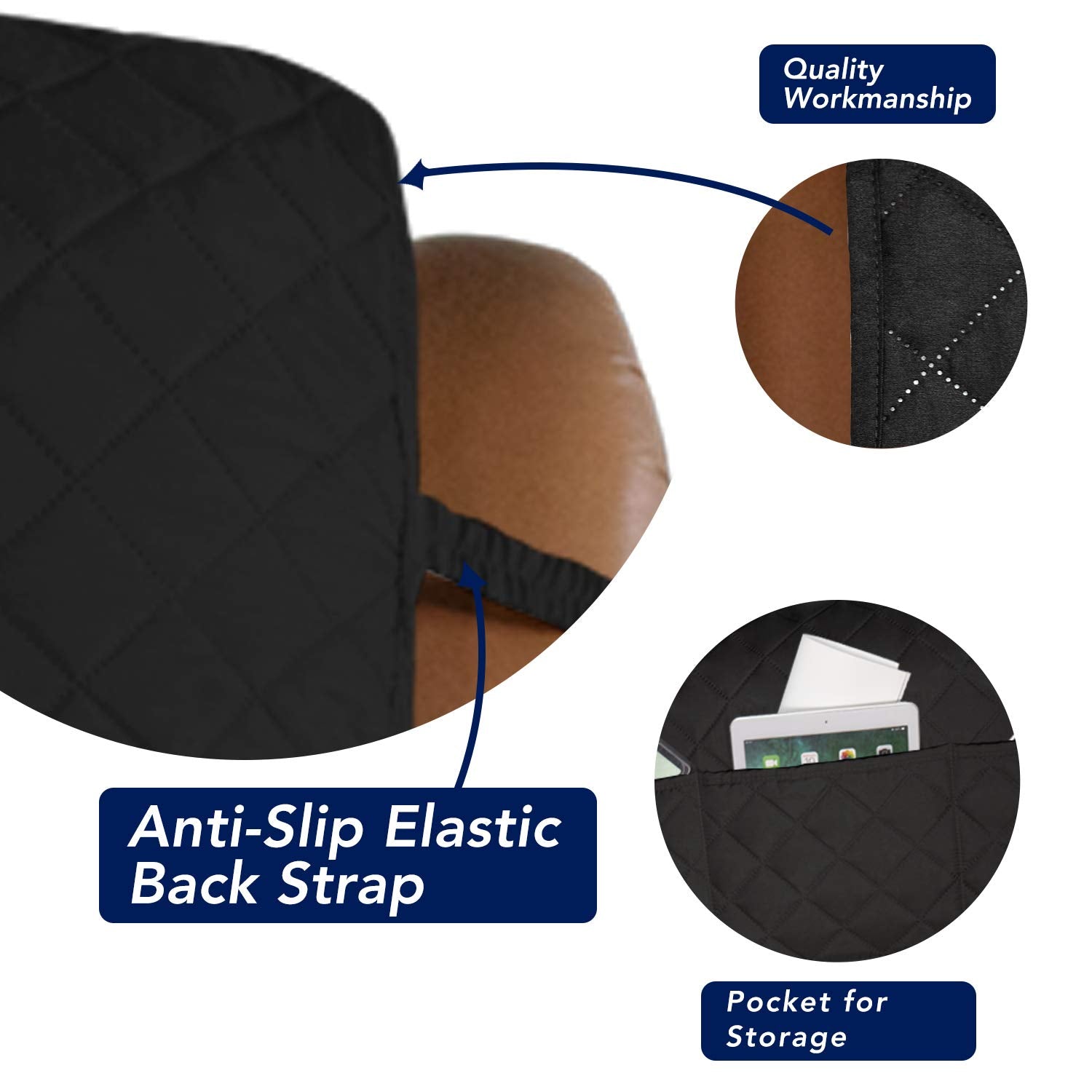 Reversible Quilted Oversized Recliner Sofa Cover