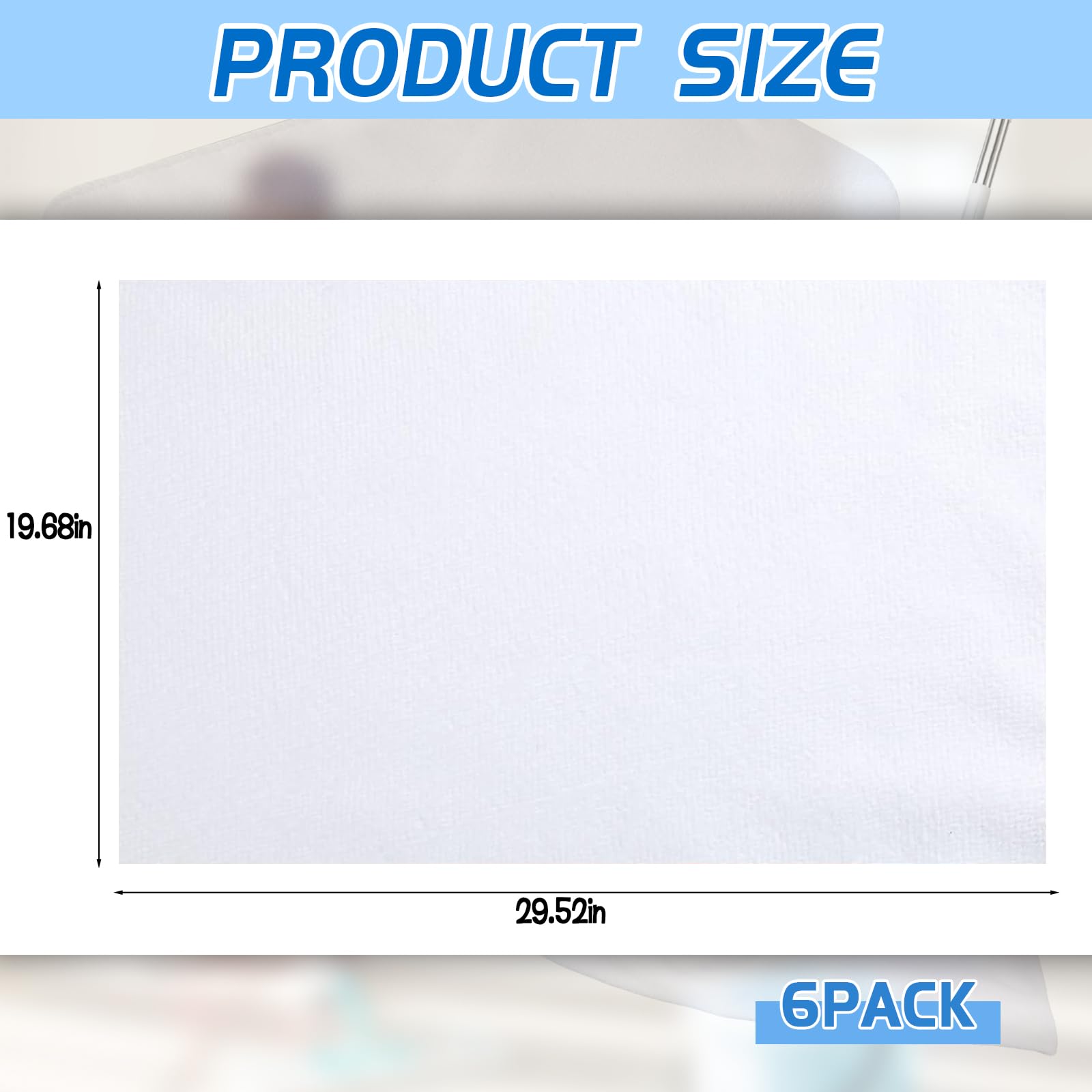 6 Pack Extra Large Microfiber Cleaning Cloths 20"x30" (4 Count)