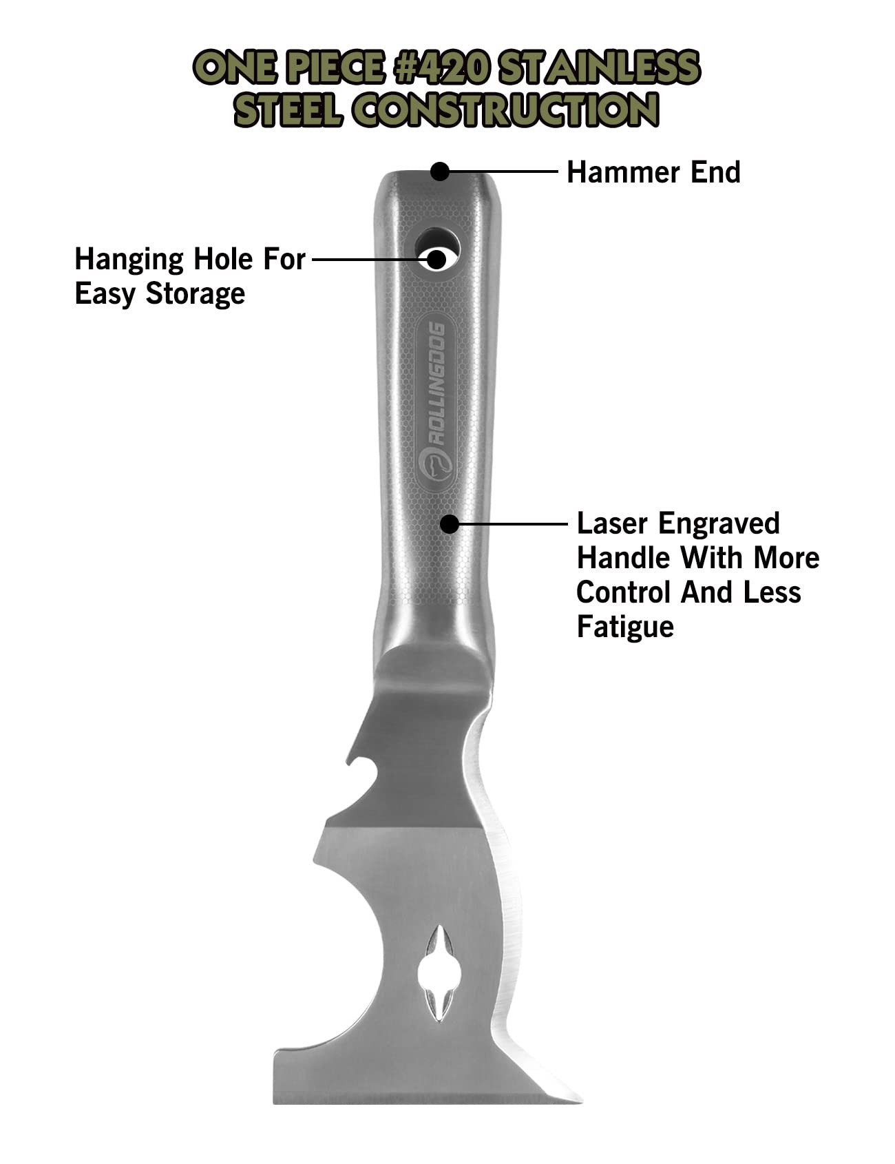 10 in 1 Painter's Tool Mirror Polished One Piece Blade