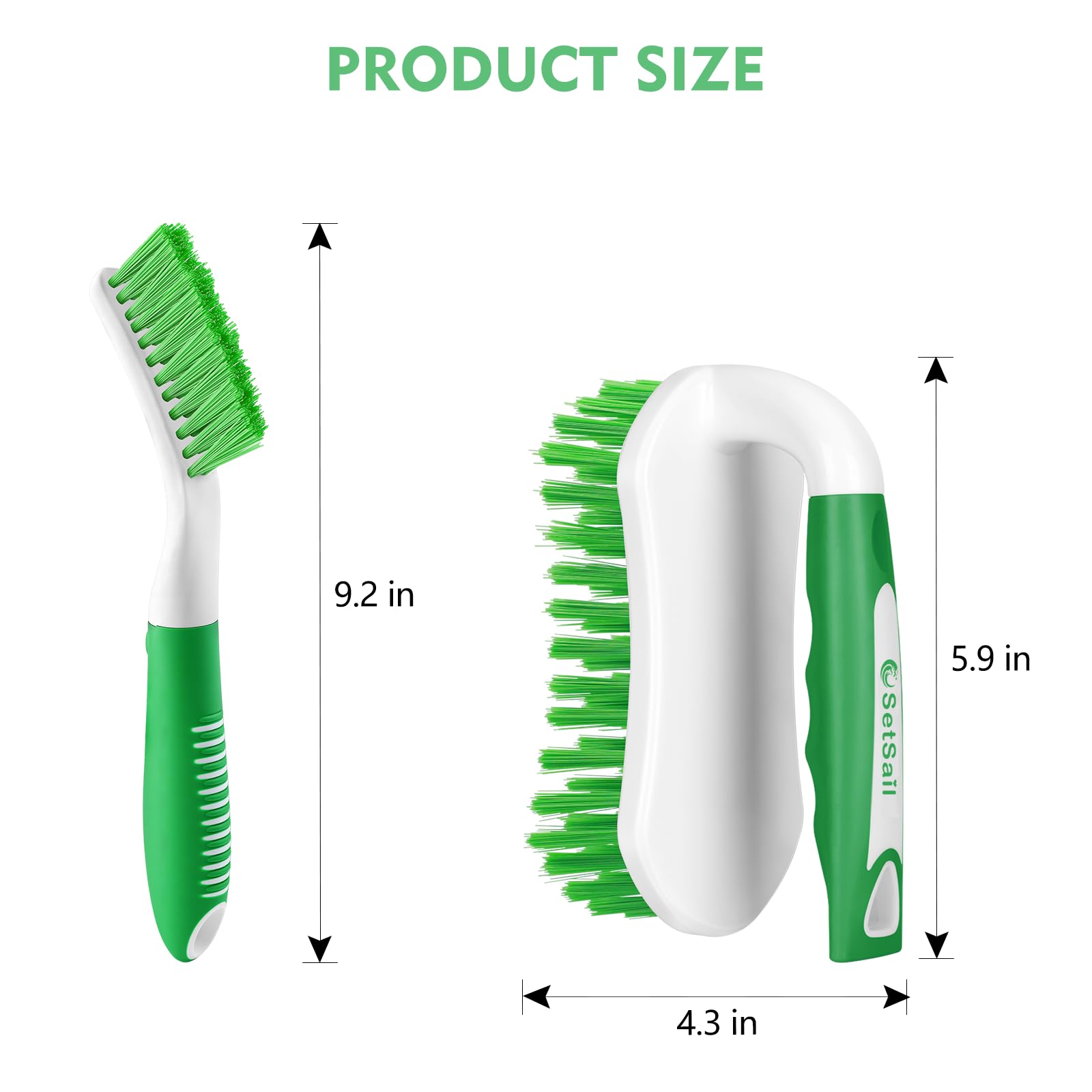 Scrub Brush Stiff Bristle Cleaning Scrubber (4 Count)