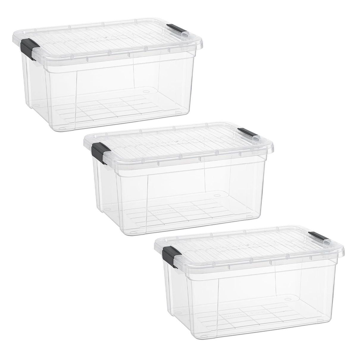 21 Quart Clear Plastic Storage Boxes with Lids (3 Count)