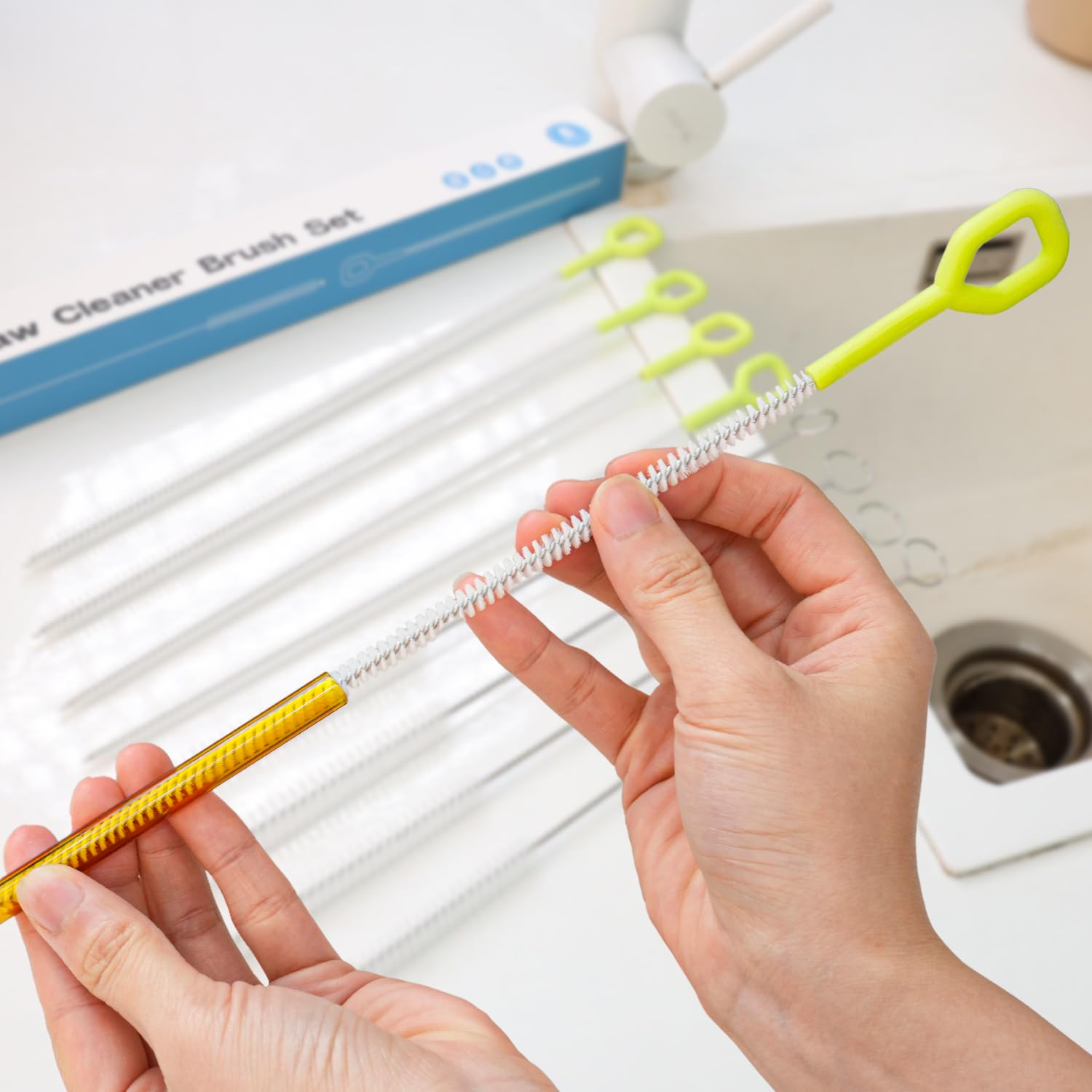 8 Pieces Straw Cleaner Brush Set for Cleaning Straws (8 Count)